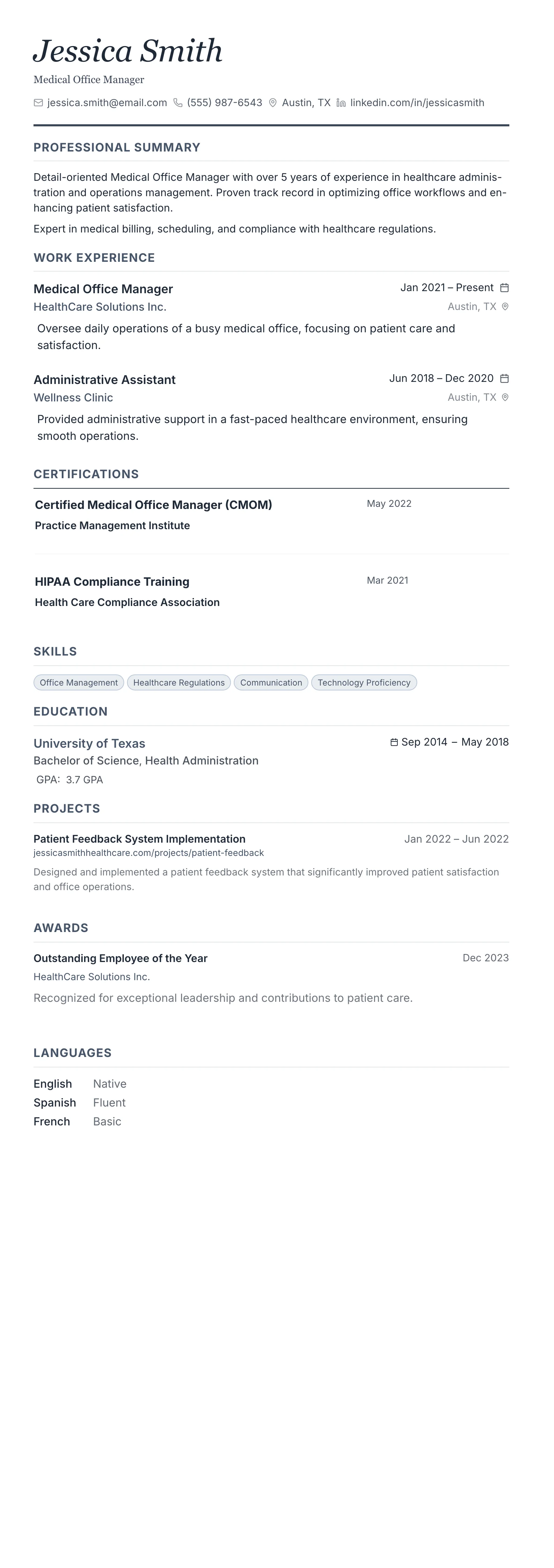 Monochrome Professional template preview