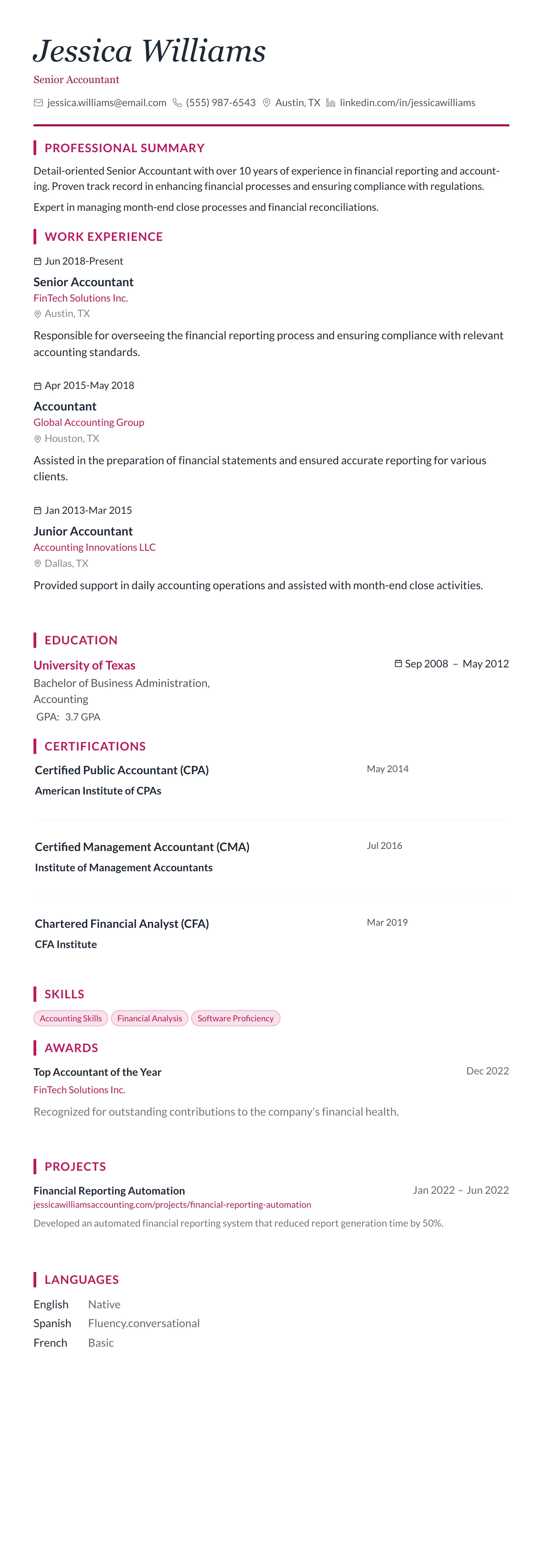 Rose Elegant template preview