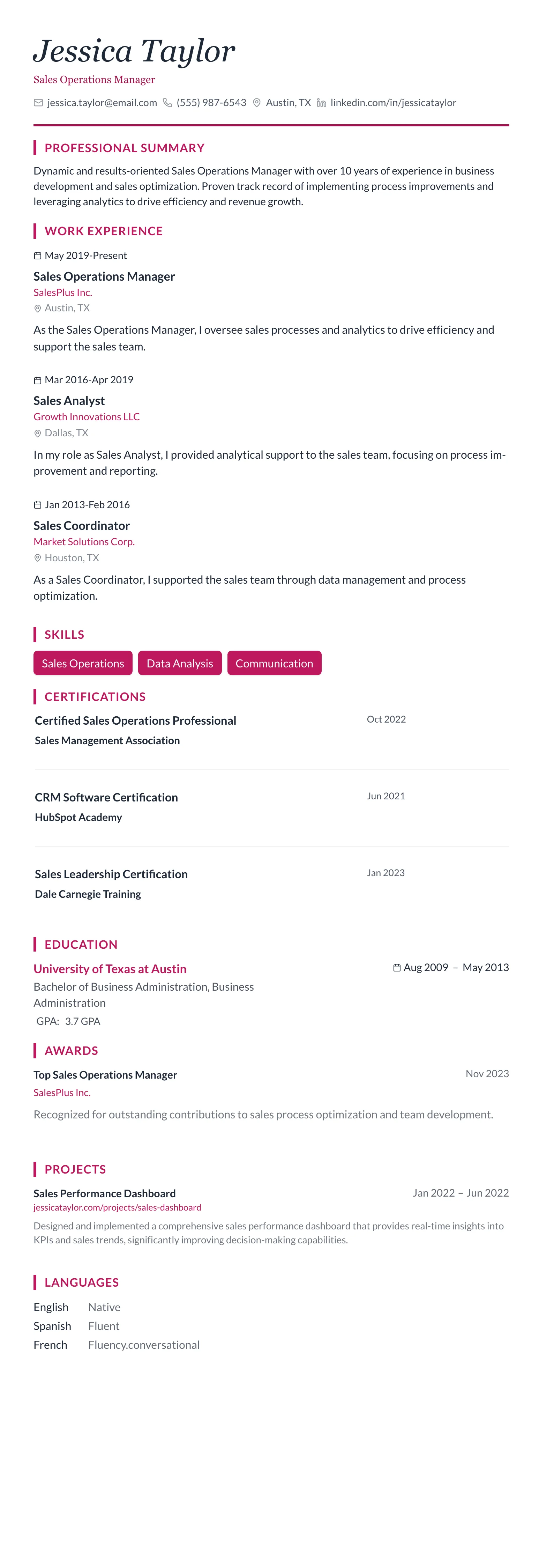 Rose Elegant template preview