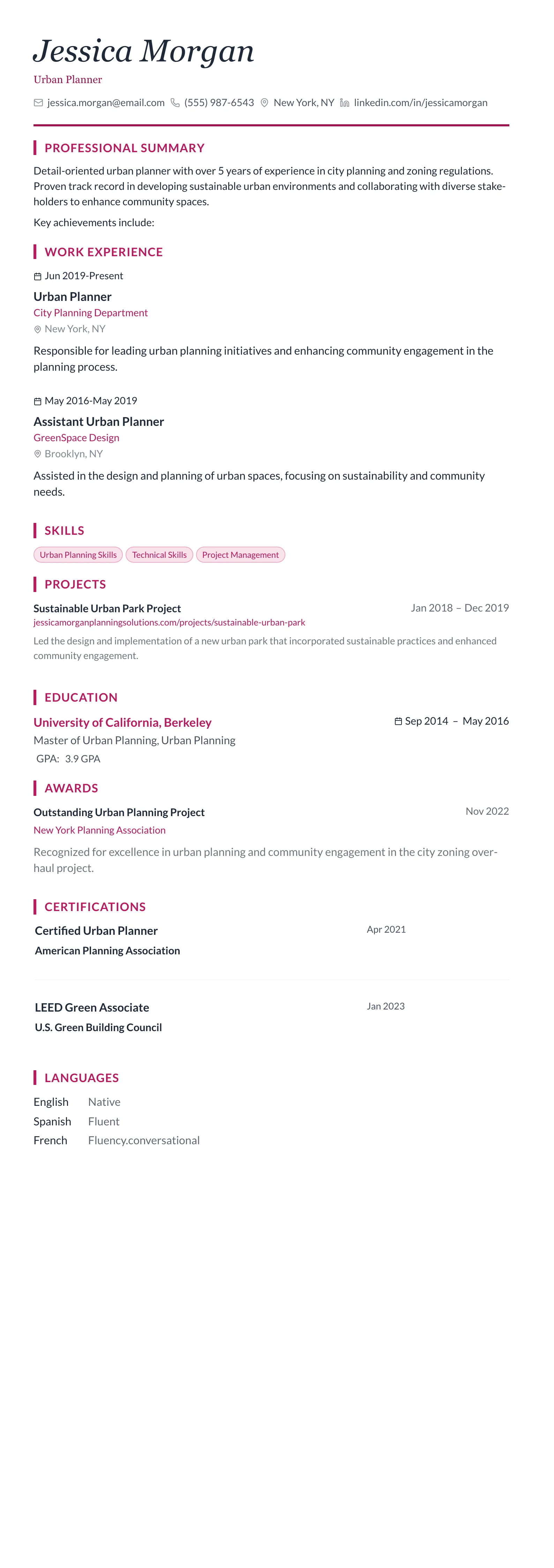 Rose Elegant template preview