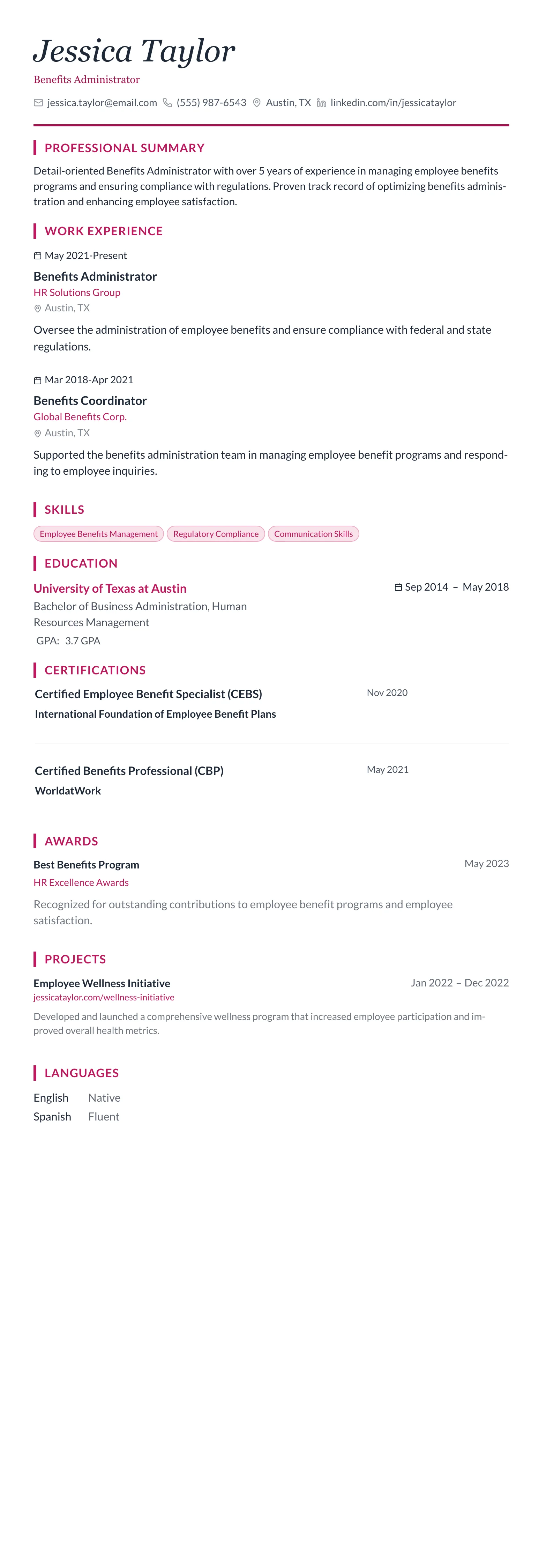 Rose Elegant template preview