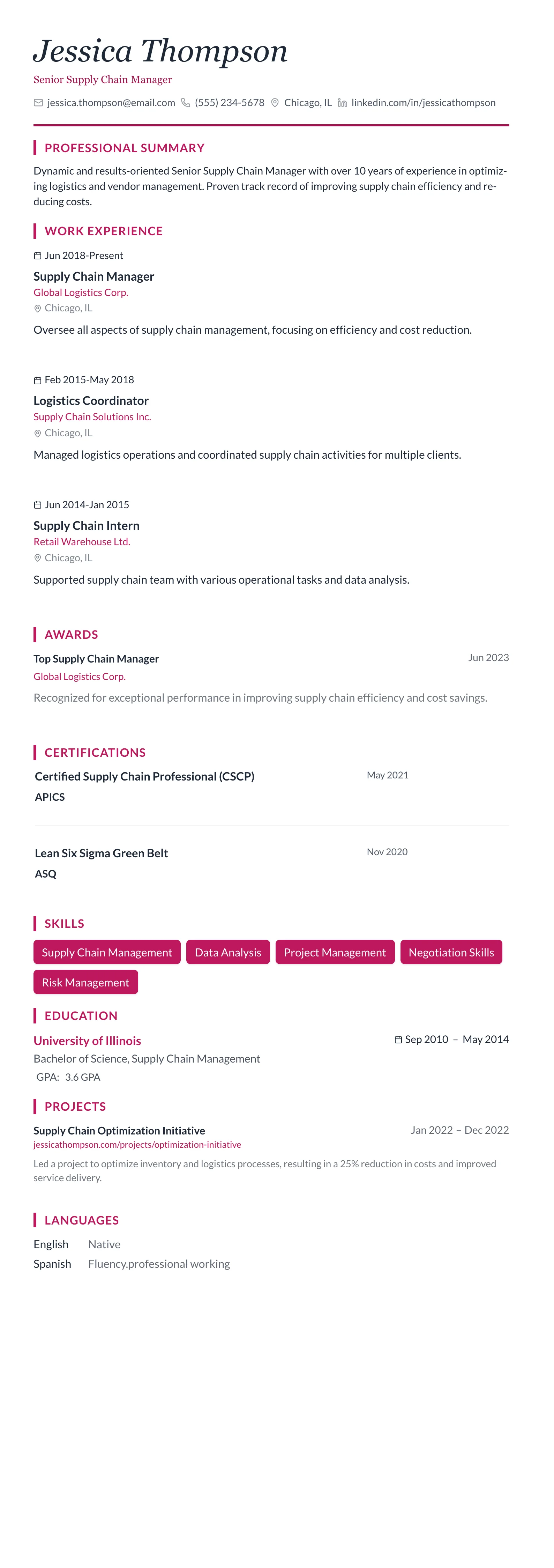 Rose Elegant template preview