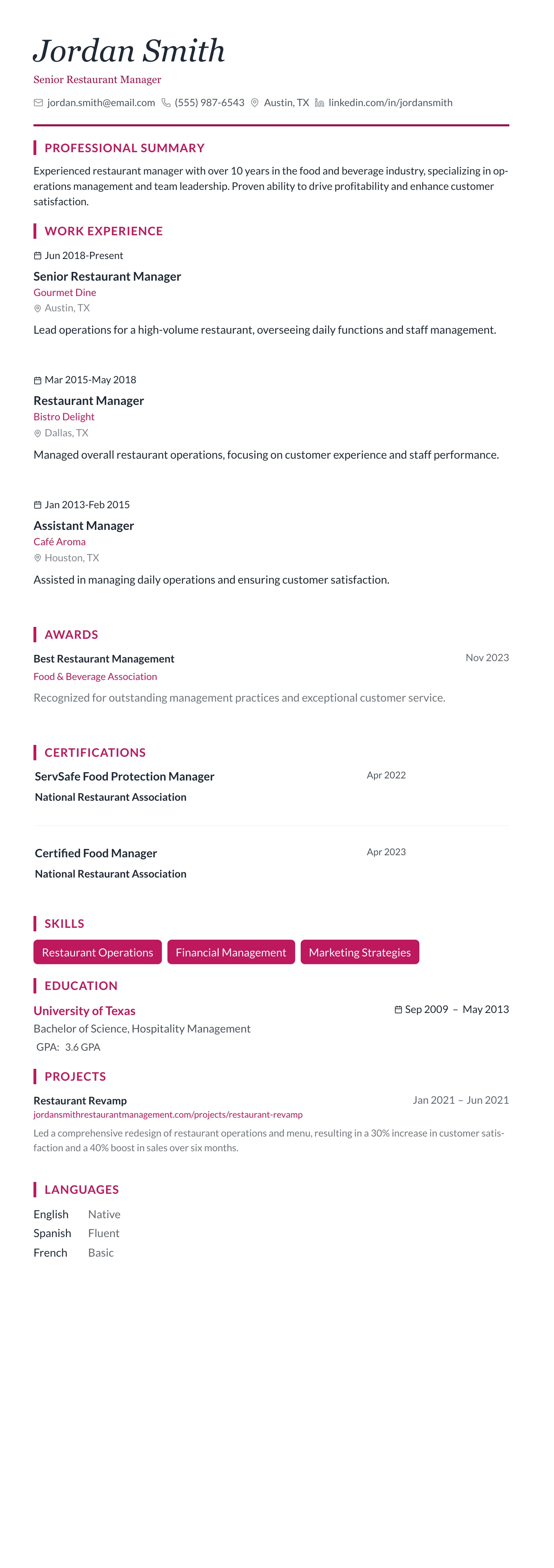 Rose Elegant template preview