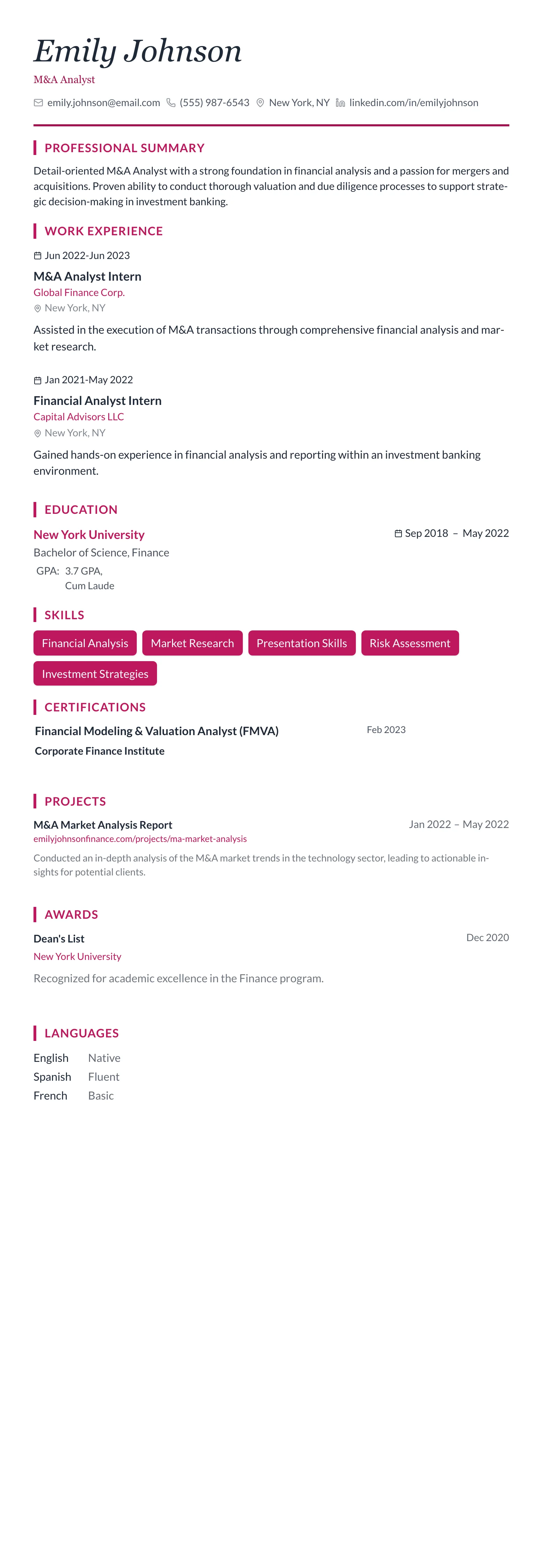 Rose Elegant template preview