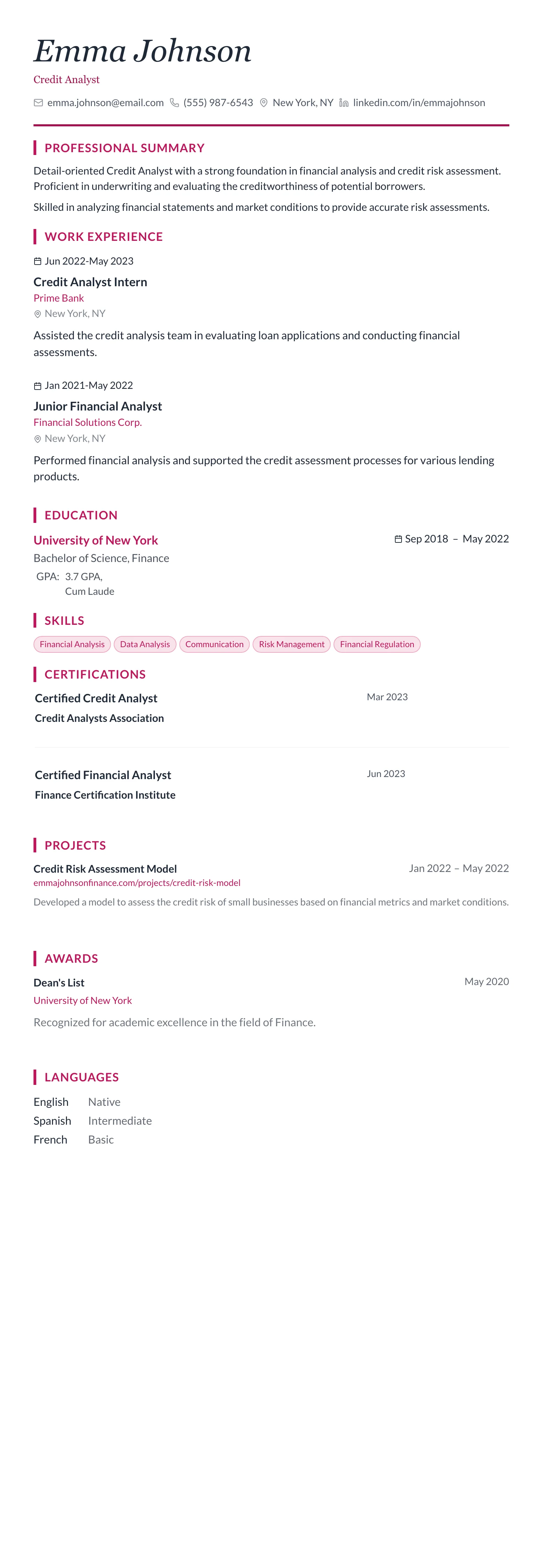 Rose Elegant template preview