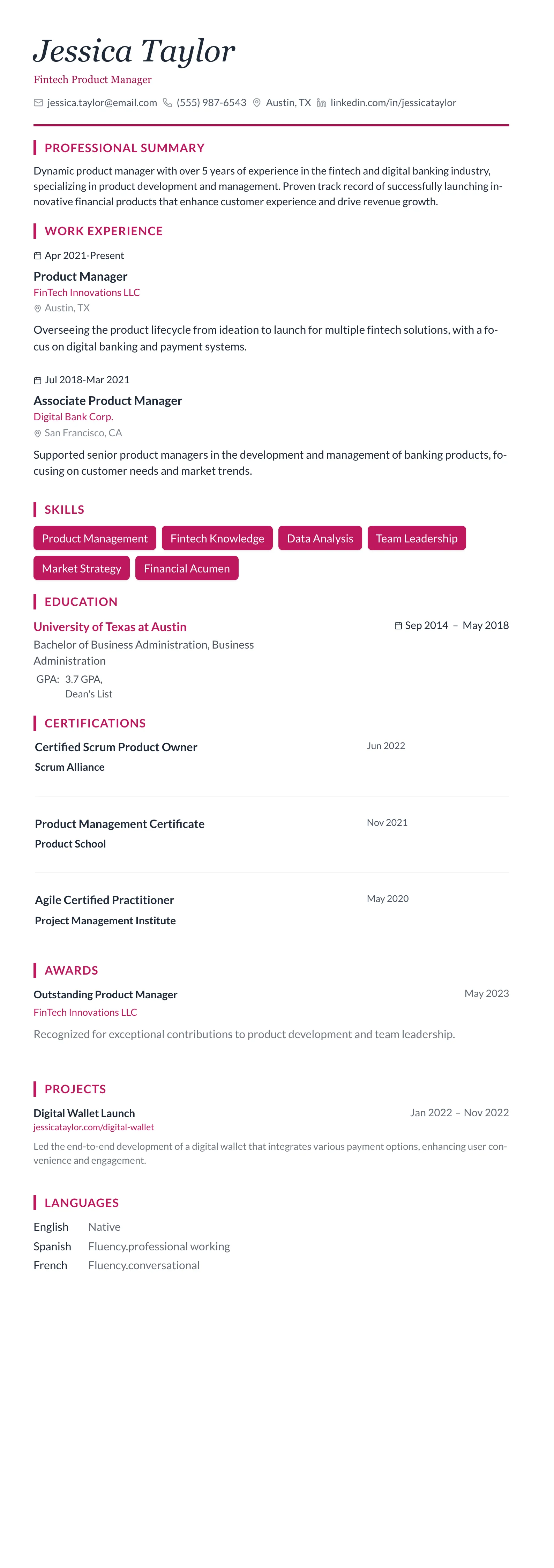 Rose Elegant template preview