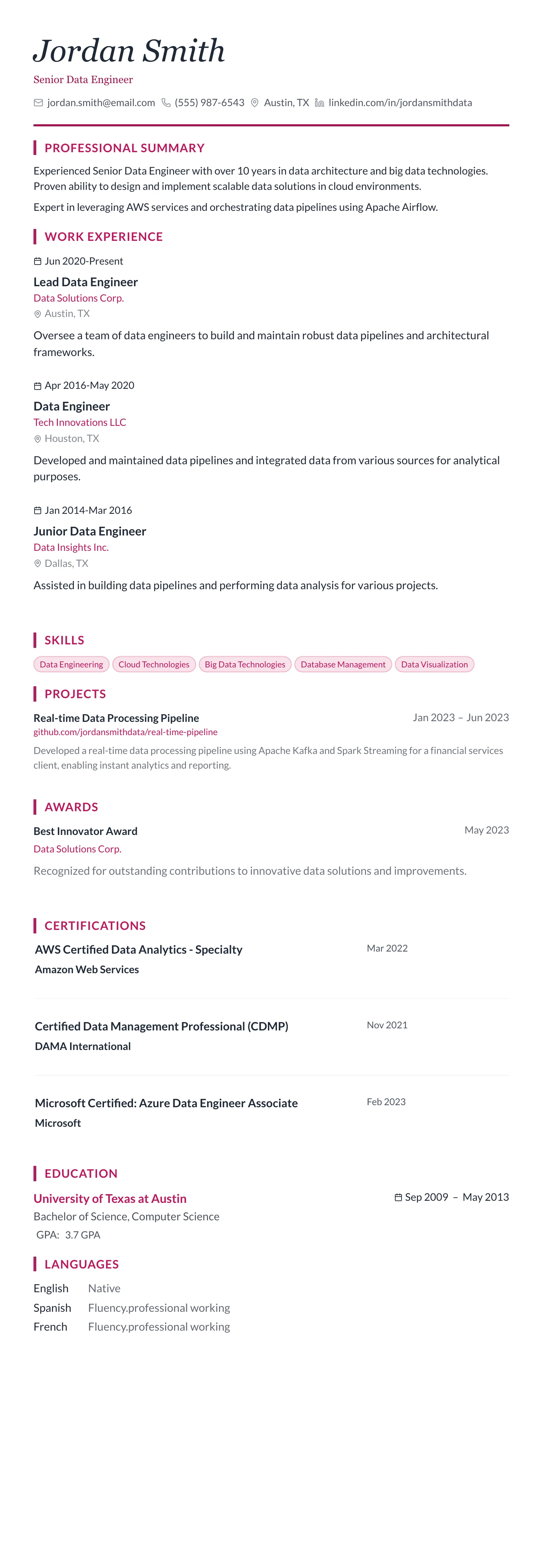 Rose Elegant template preview