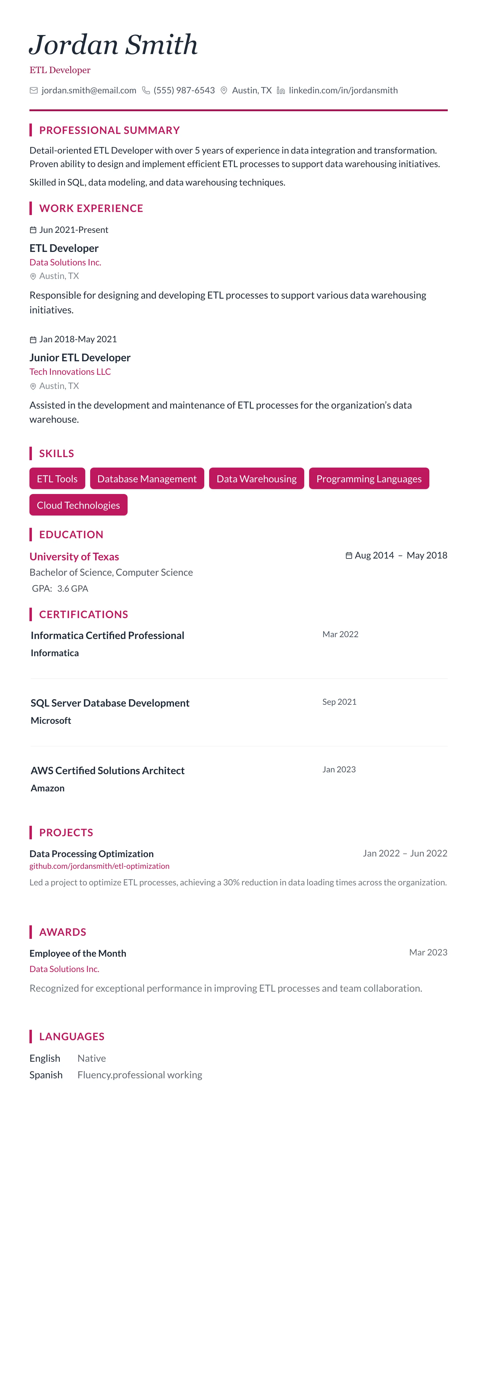 Rose Elegant template preview