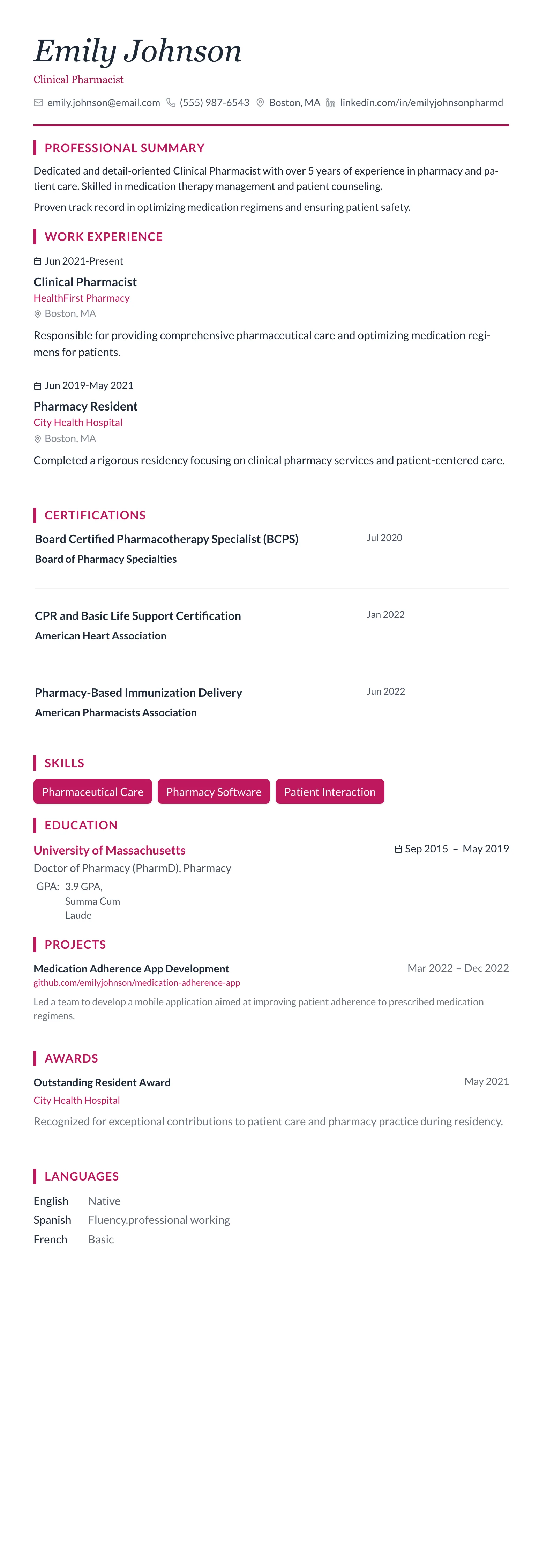 Rose Elegant template preview