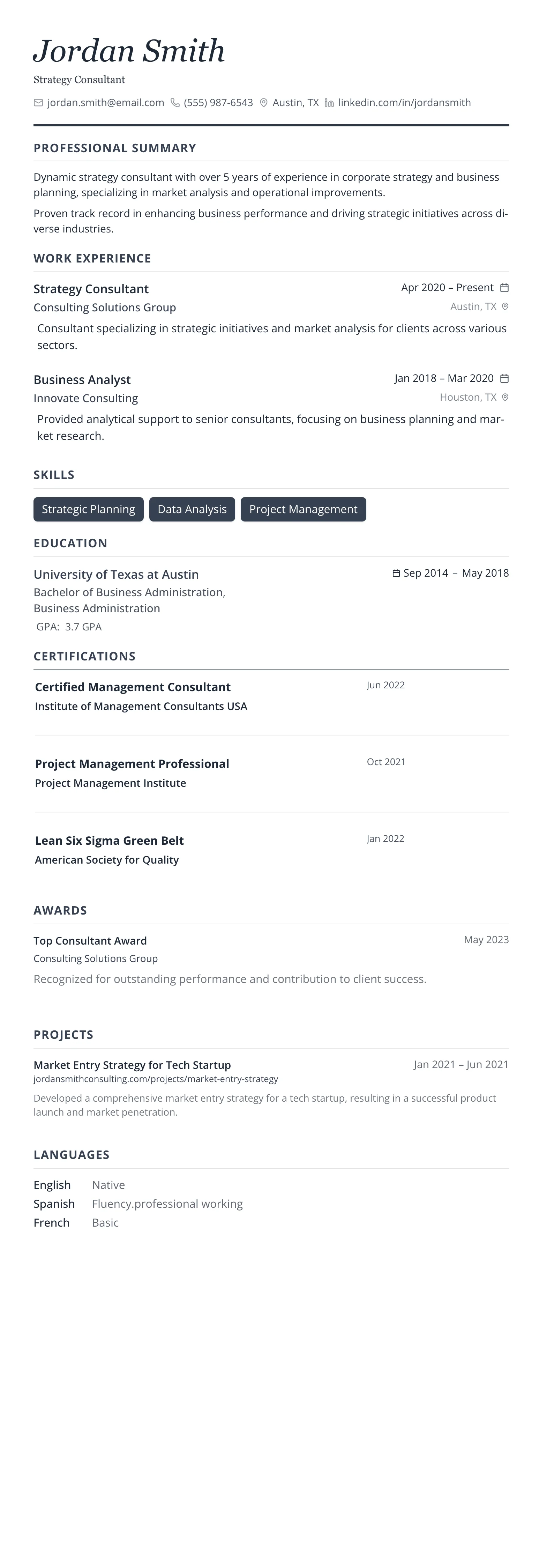 Slate Executive template preview