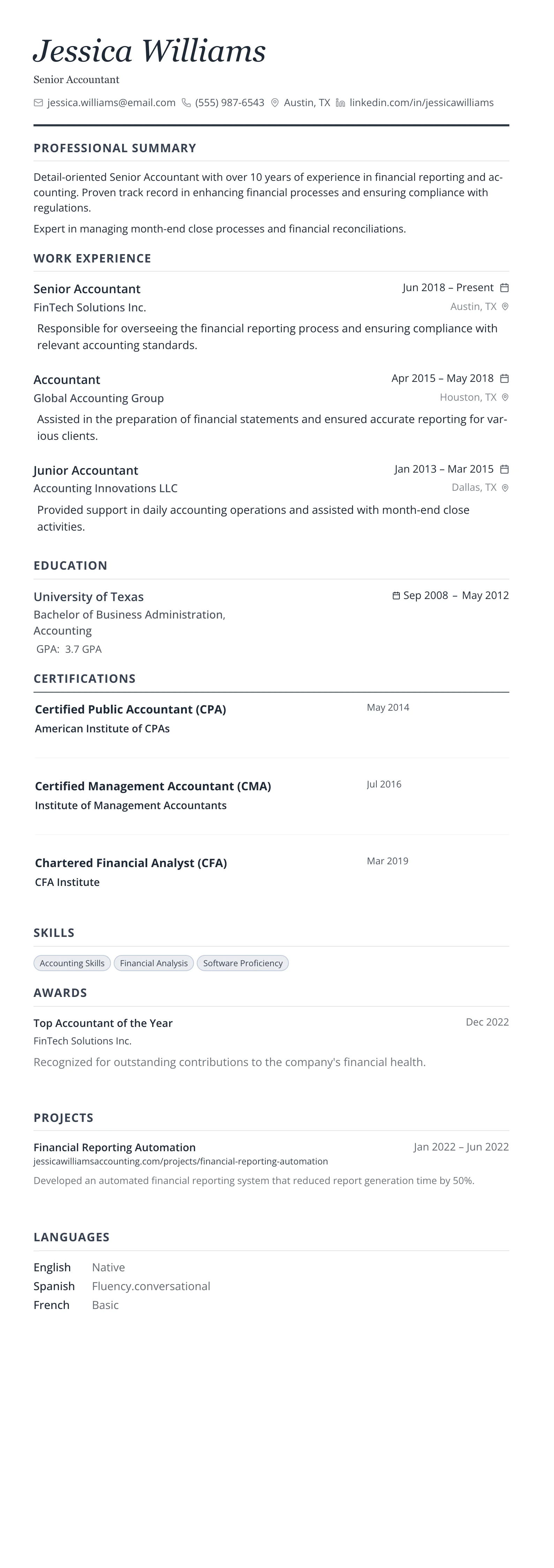 Slate Executive template preview