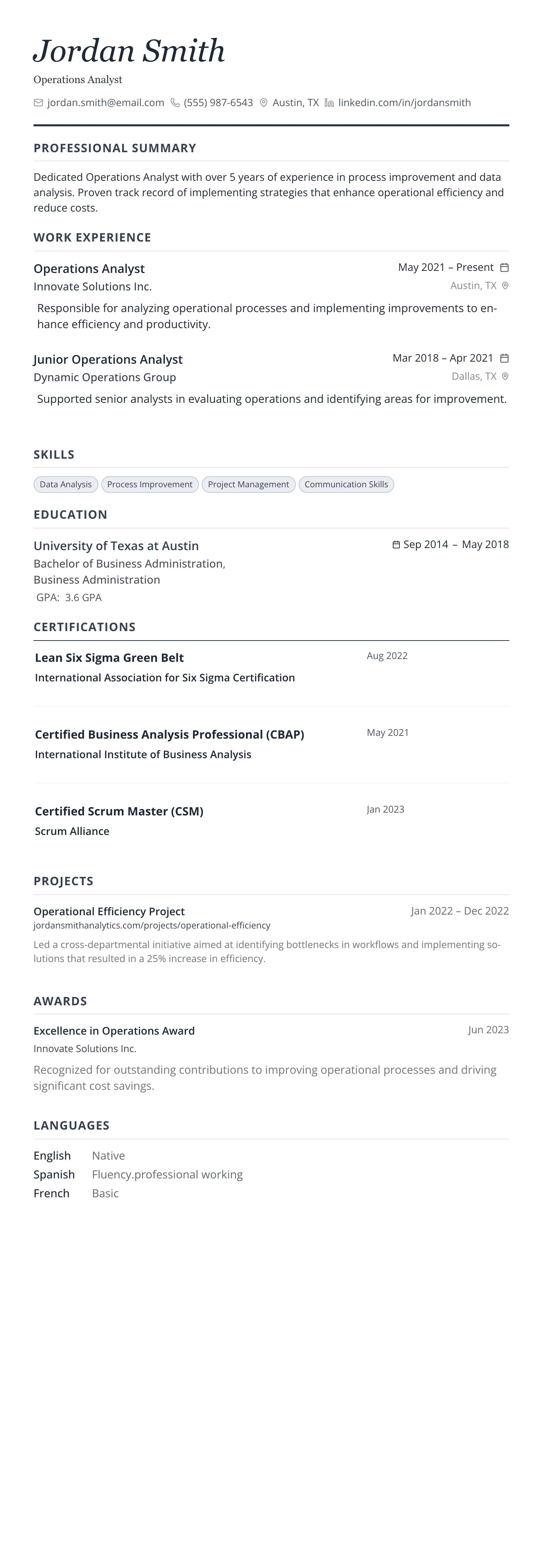 Slate Executive template preview