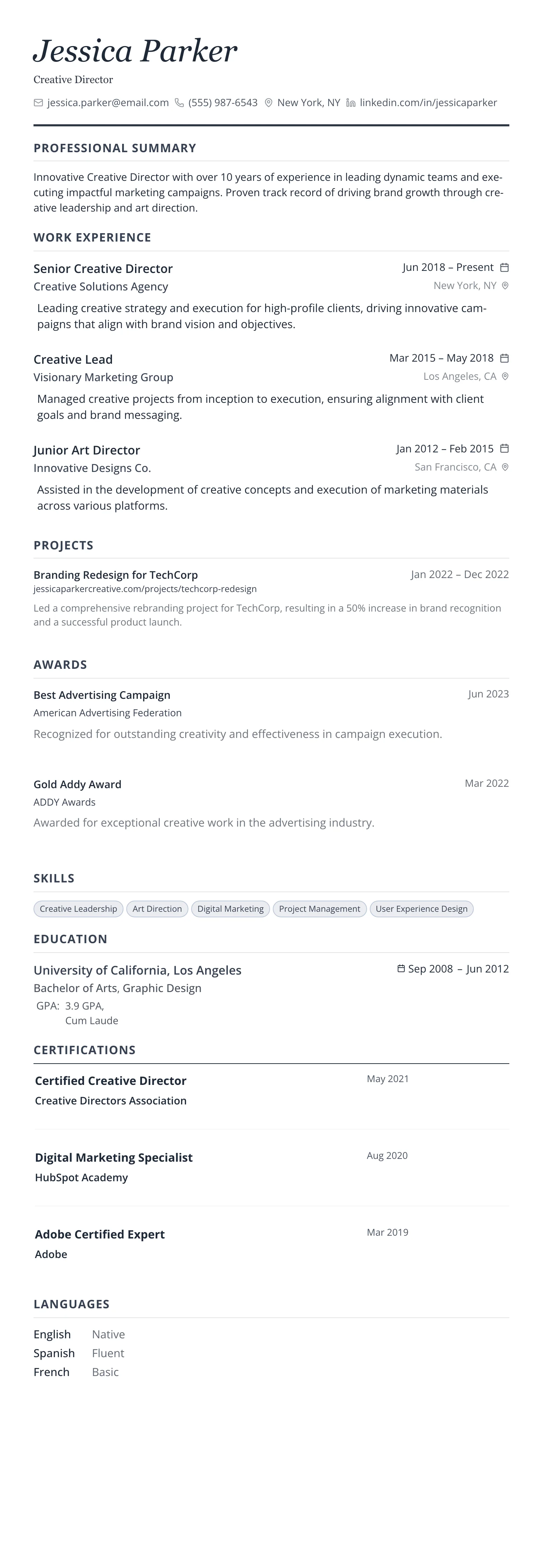 Slate Executive template preview