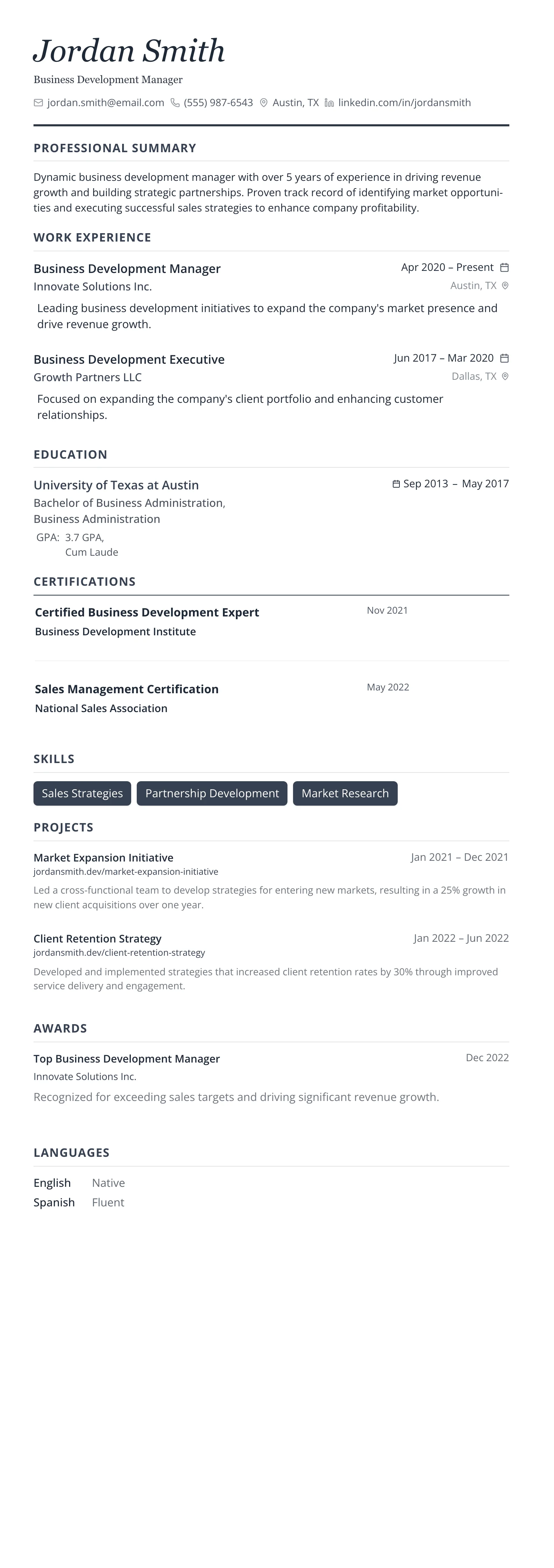 Slate Executive template preview