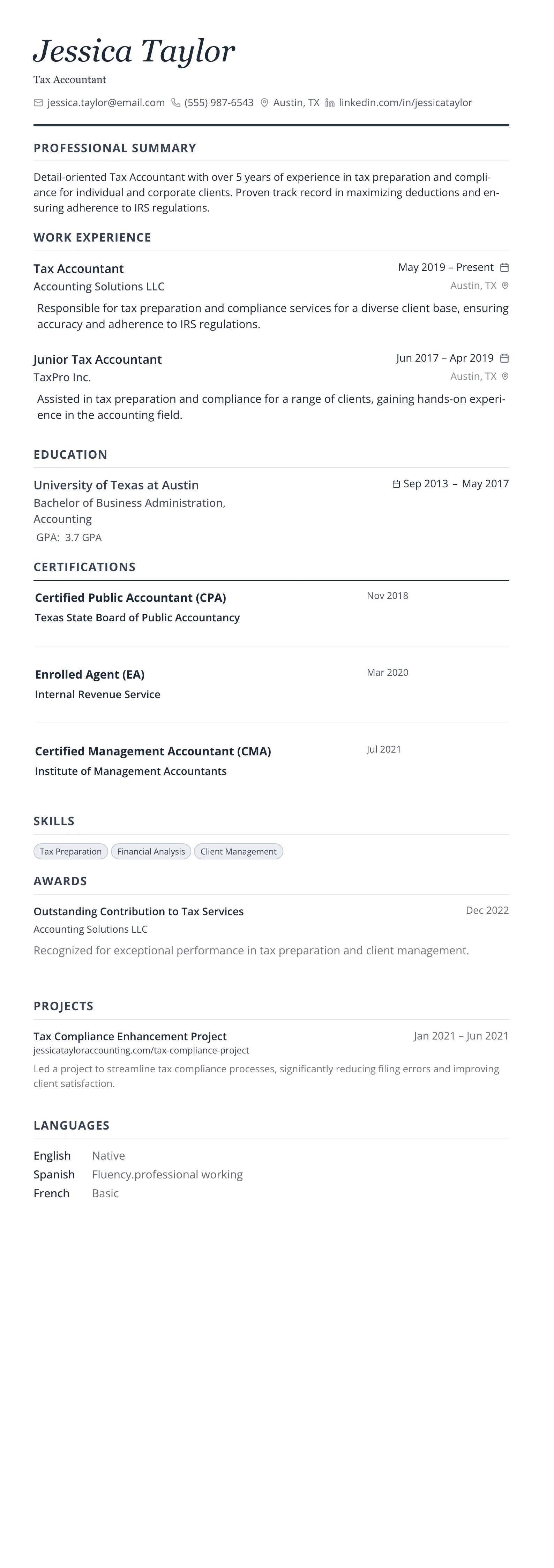 Slate Executive template preview