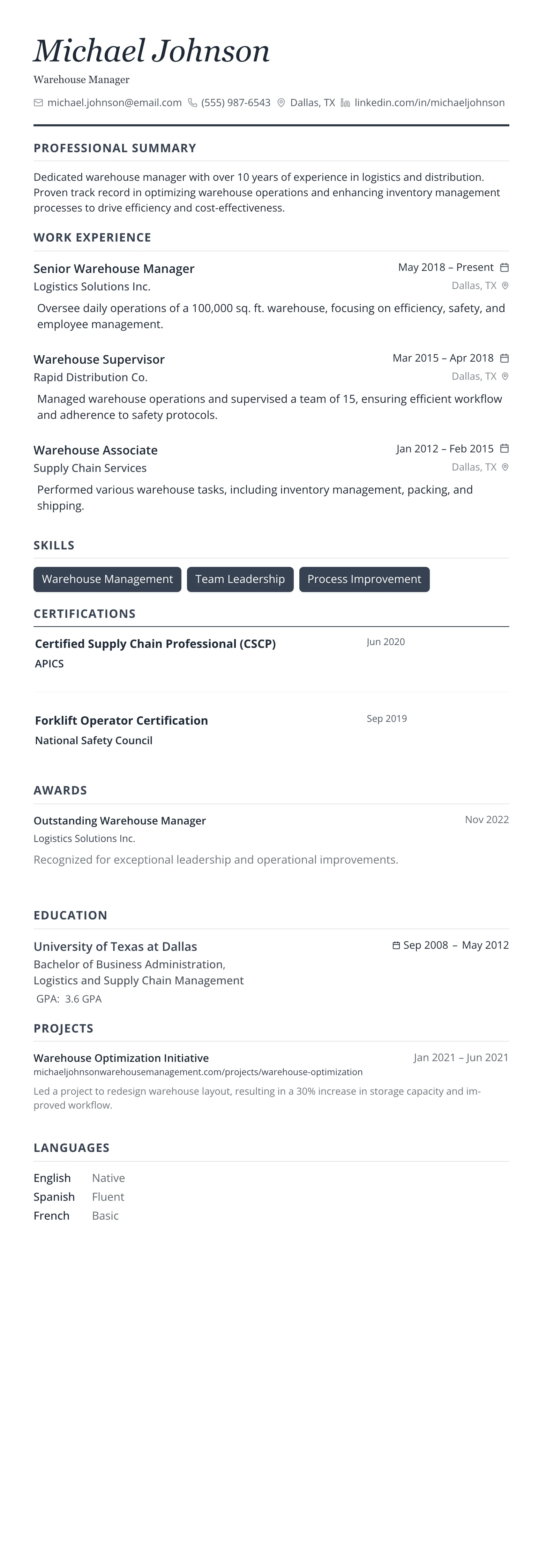 Slate Executive template preview