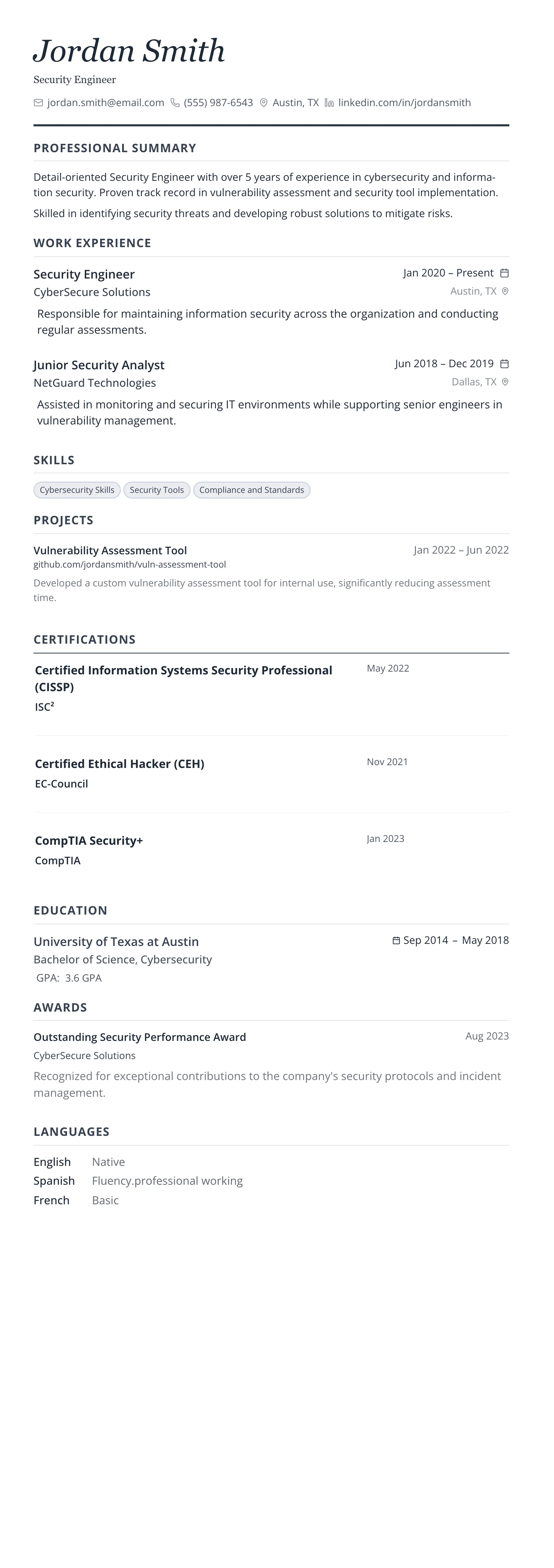 Slate Executive template preview