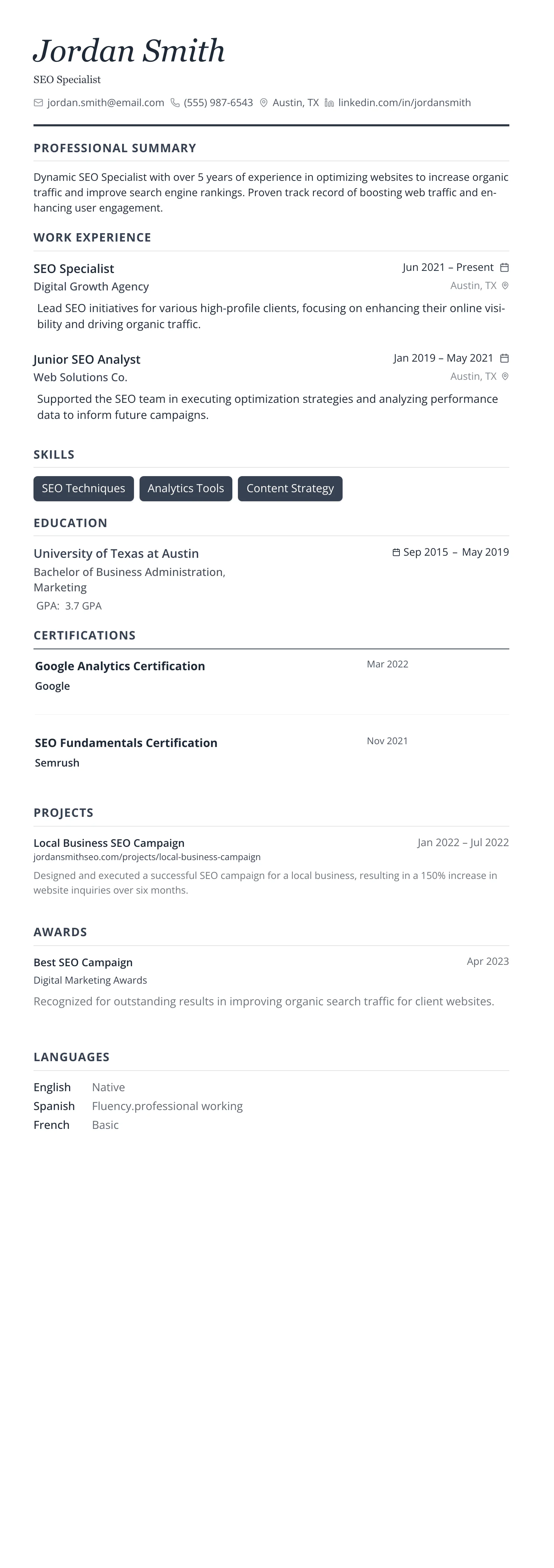 Slate Executive template preview