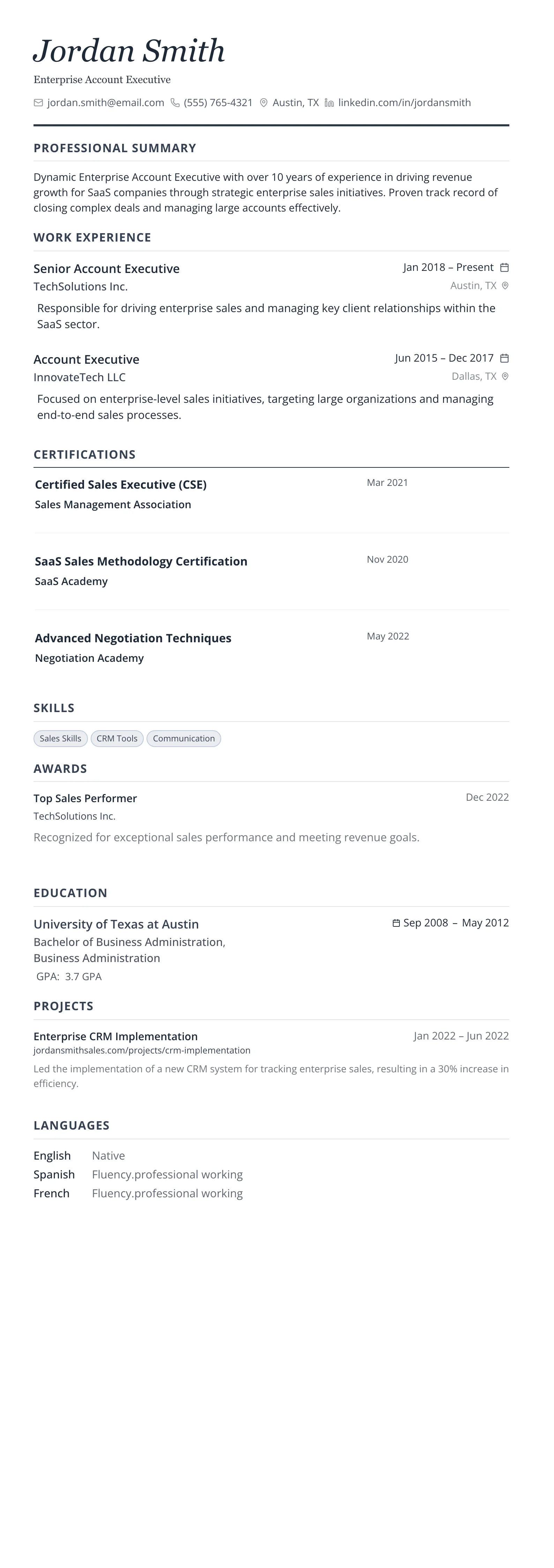 Slate Executive template preview