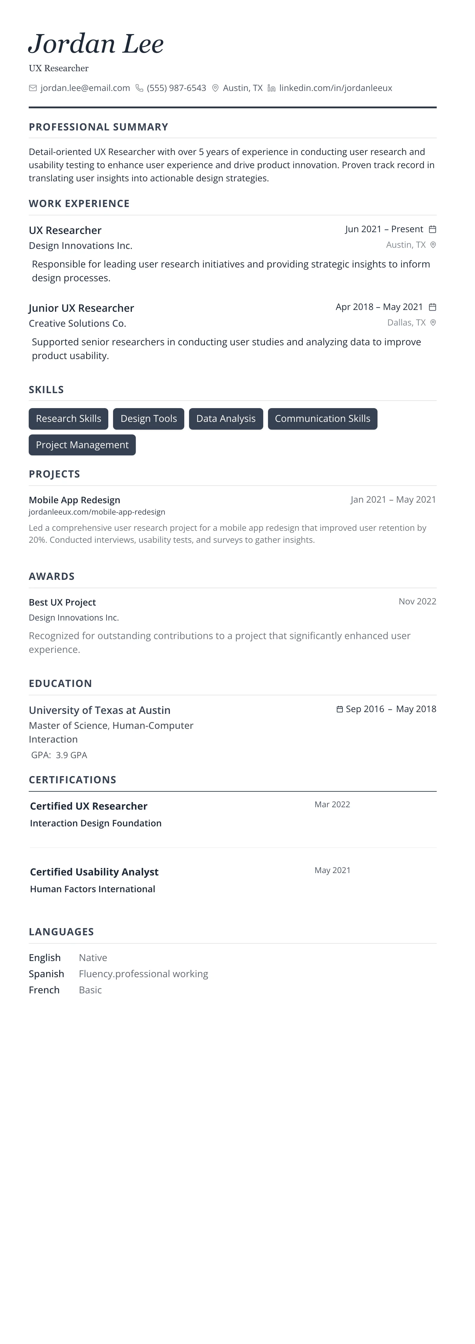 Slate Executive template preview