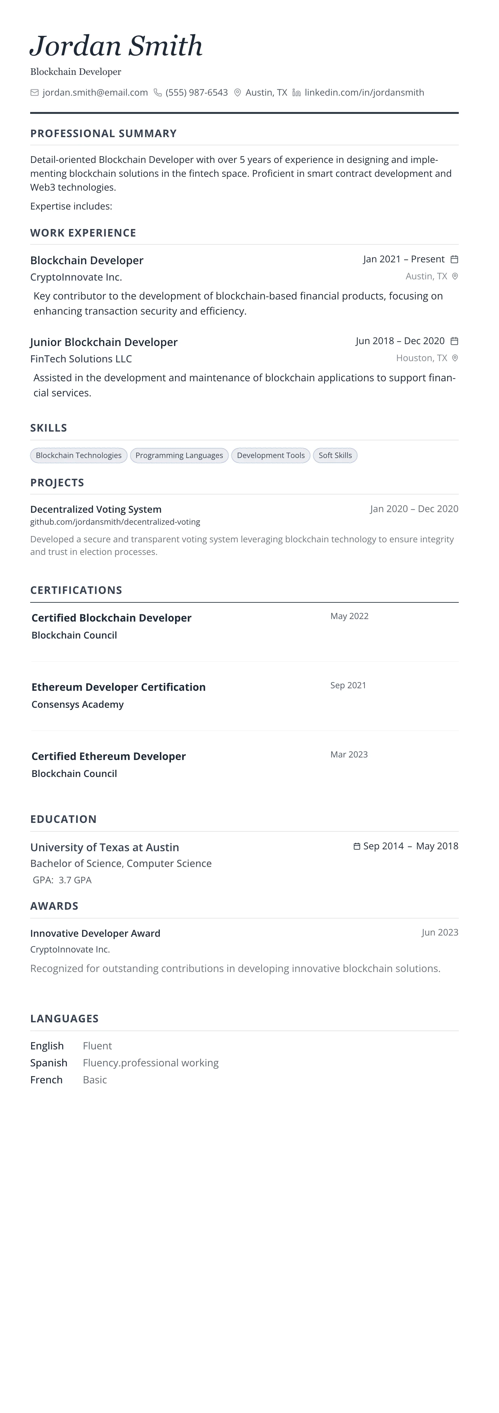 Slate Executive template preview