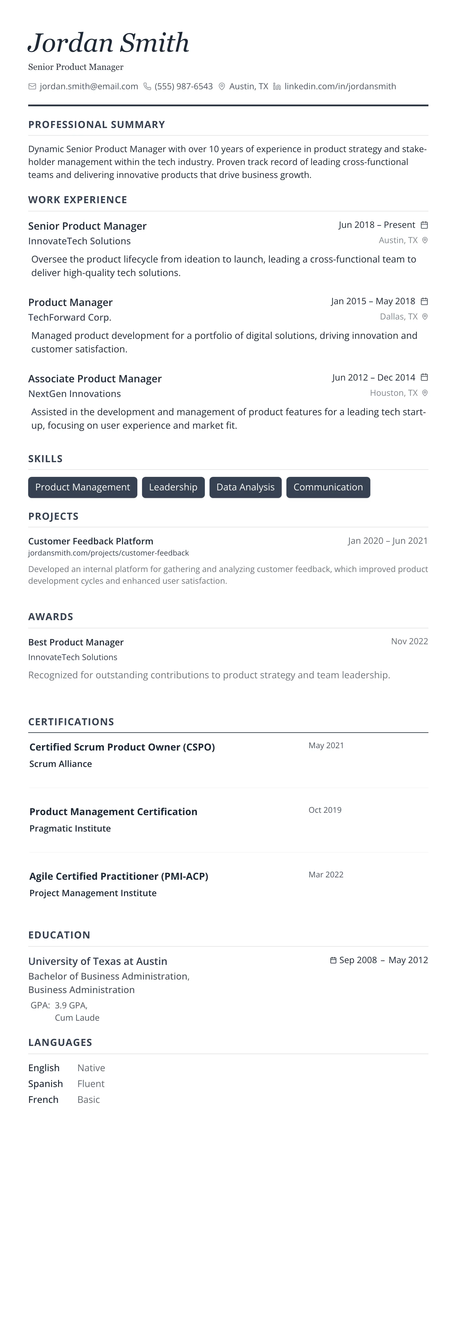 Slate Executive template preview