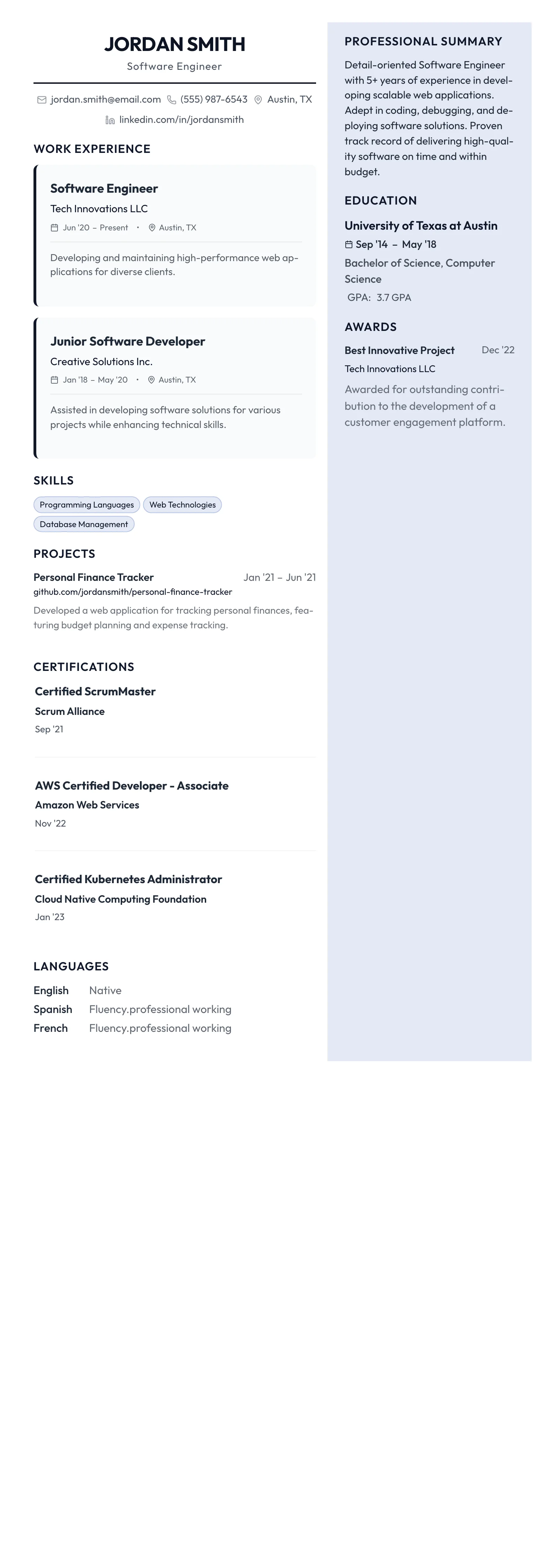 Startup Bold template preview