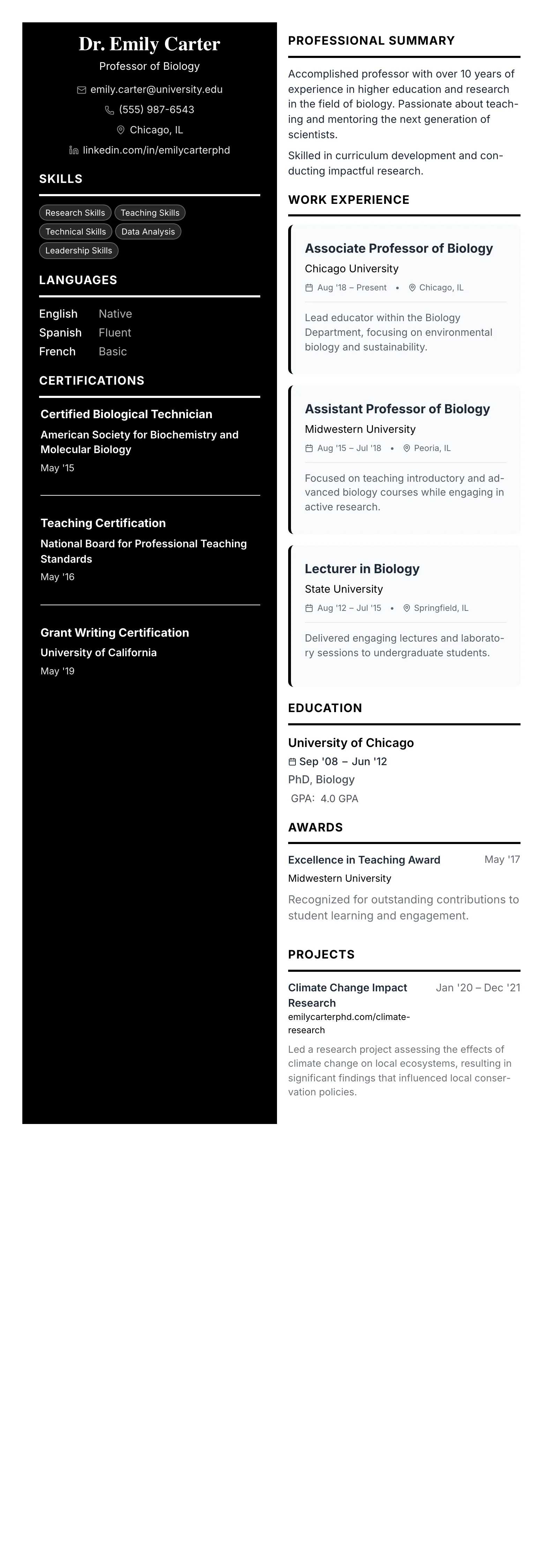 The 50/50 Split template preview