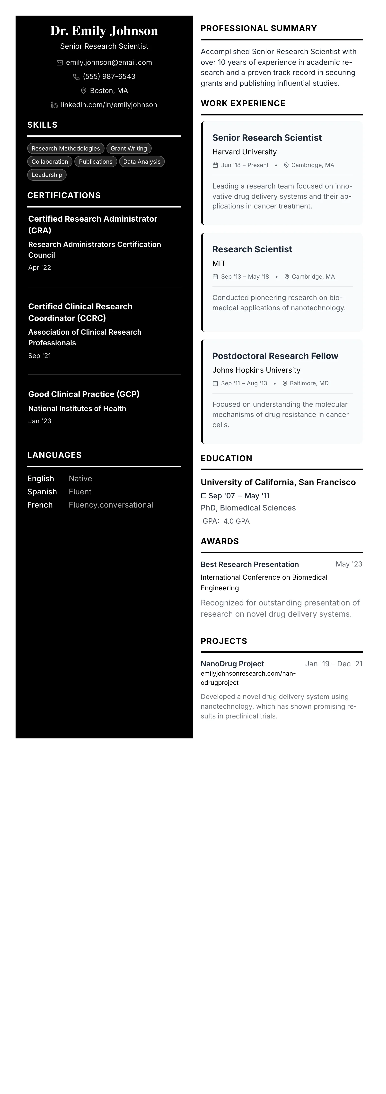 The 50/50 Split template preview