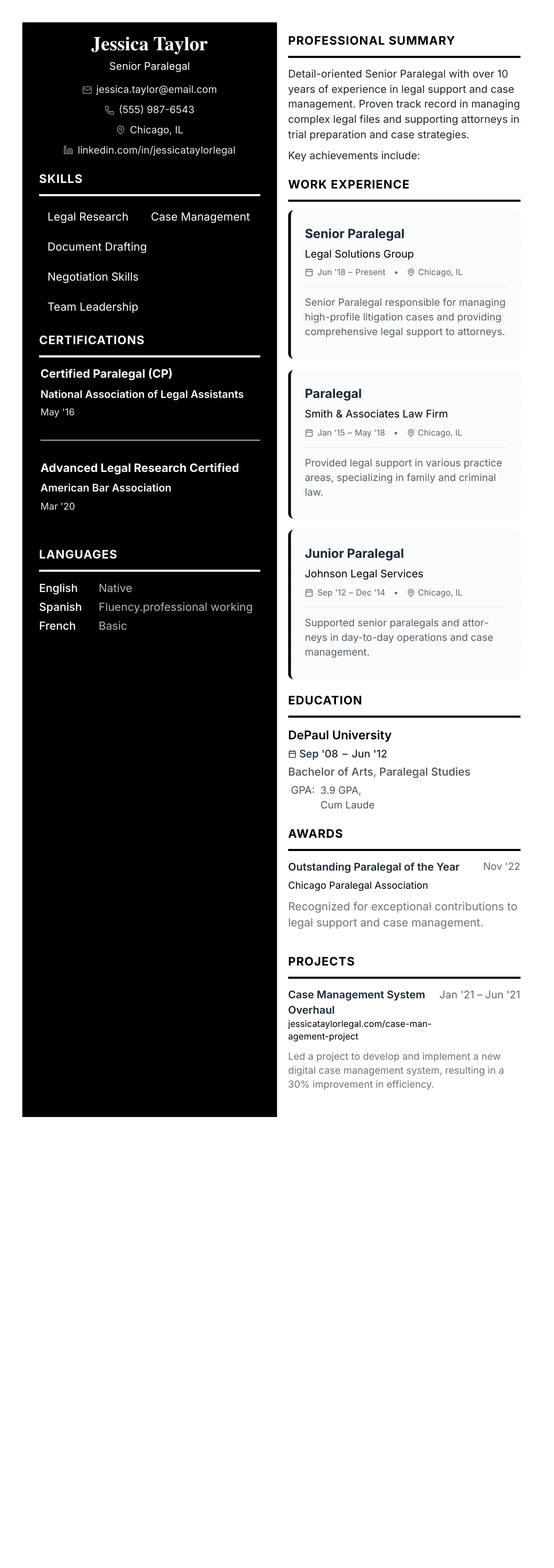 The 50/50 Split template preview