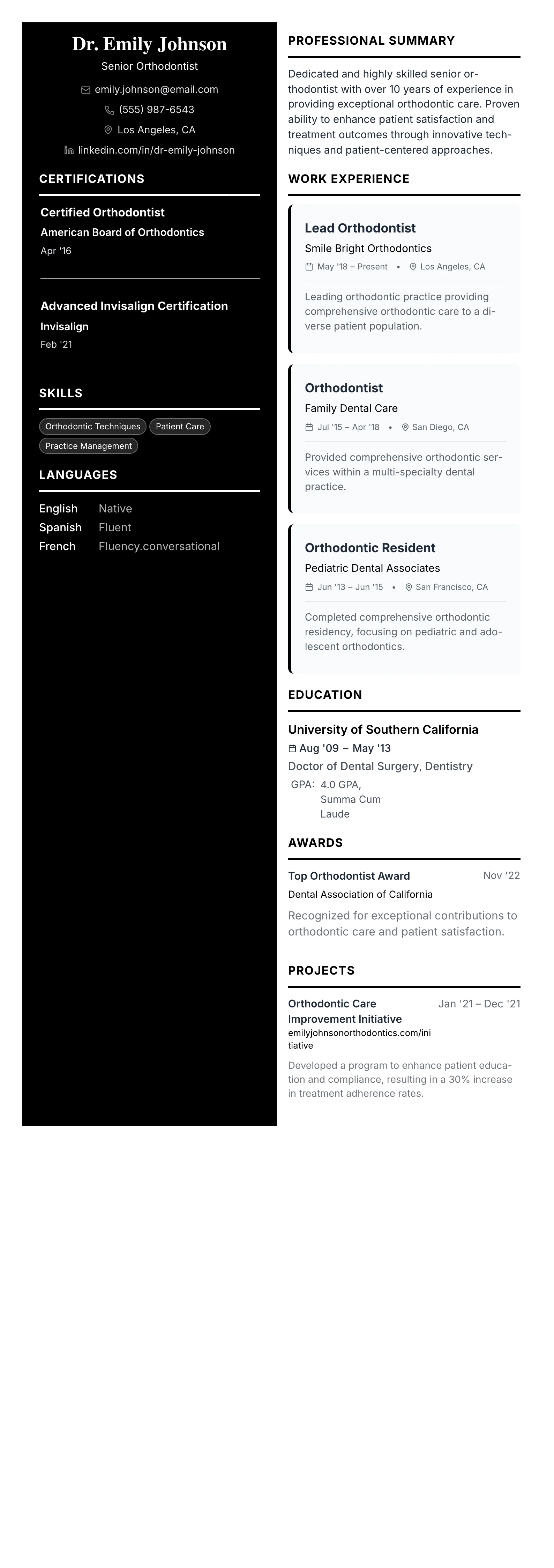 The 50/50 Split template preview