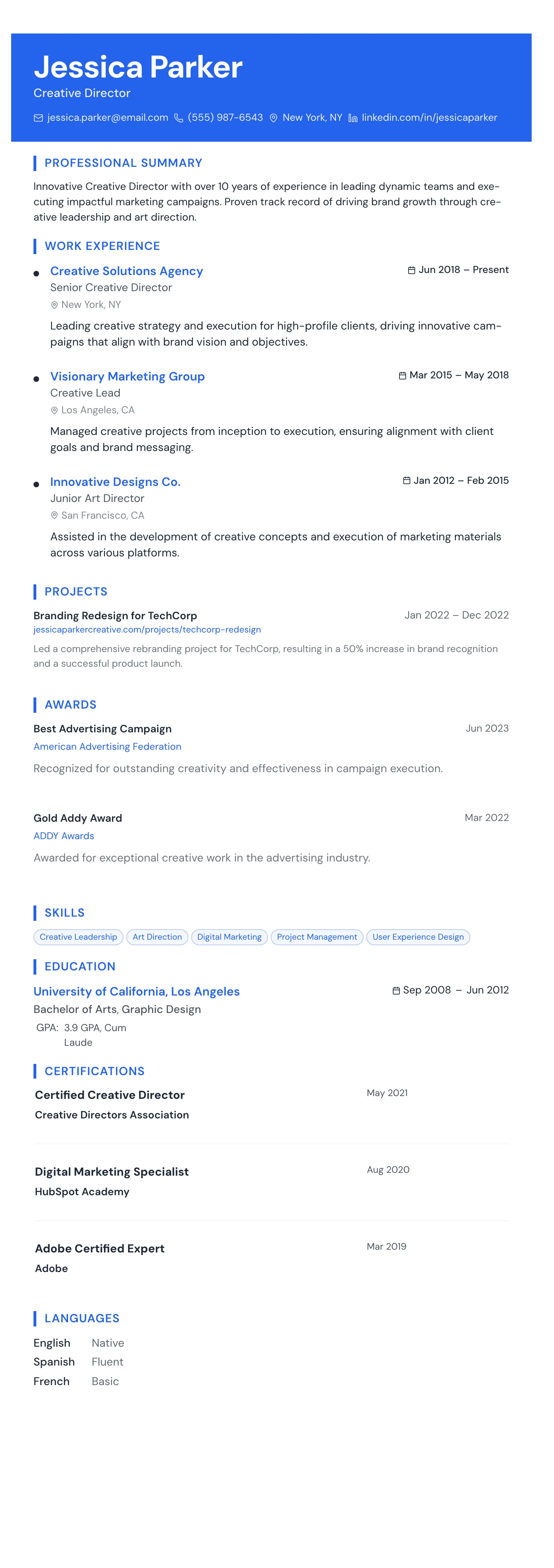 The Accent Stripe template preview