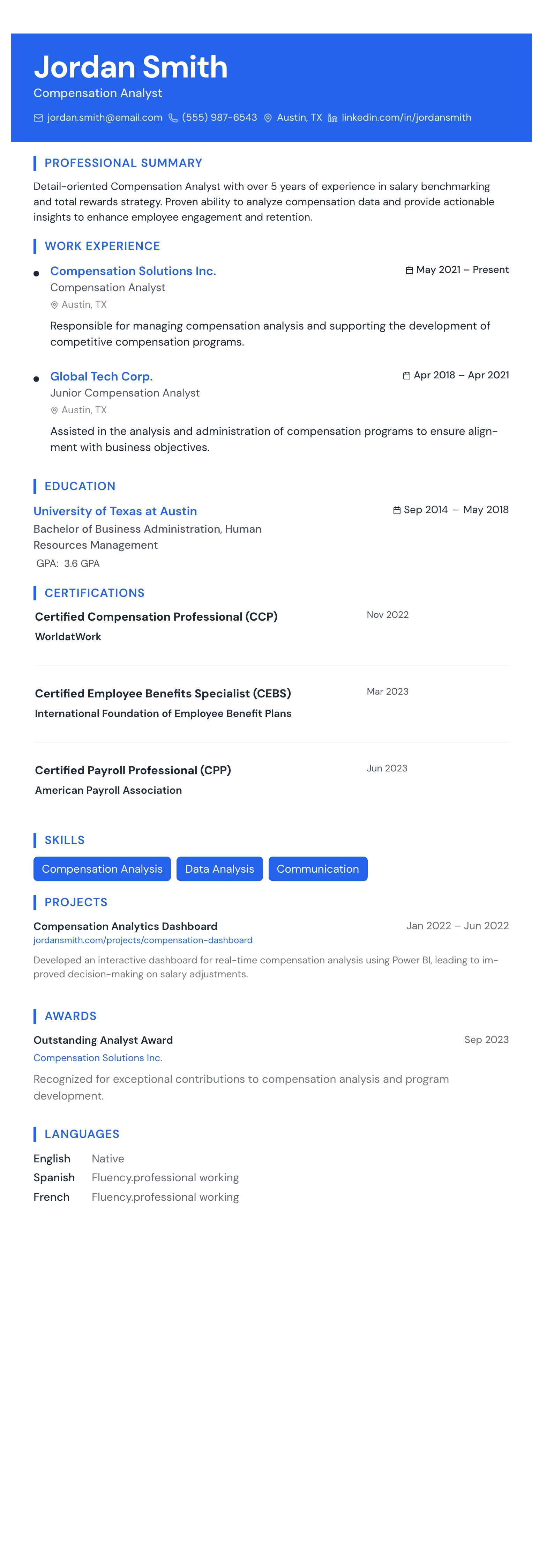 The Accent Stripe template preview