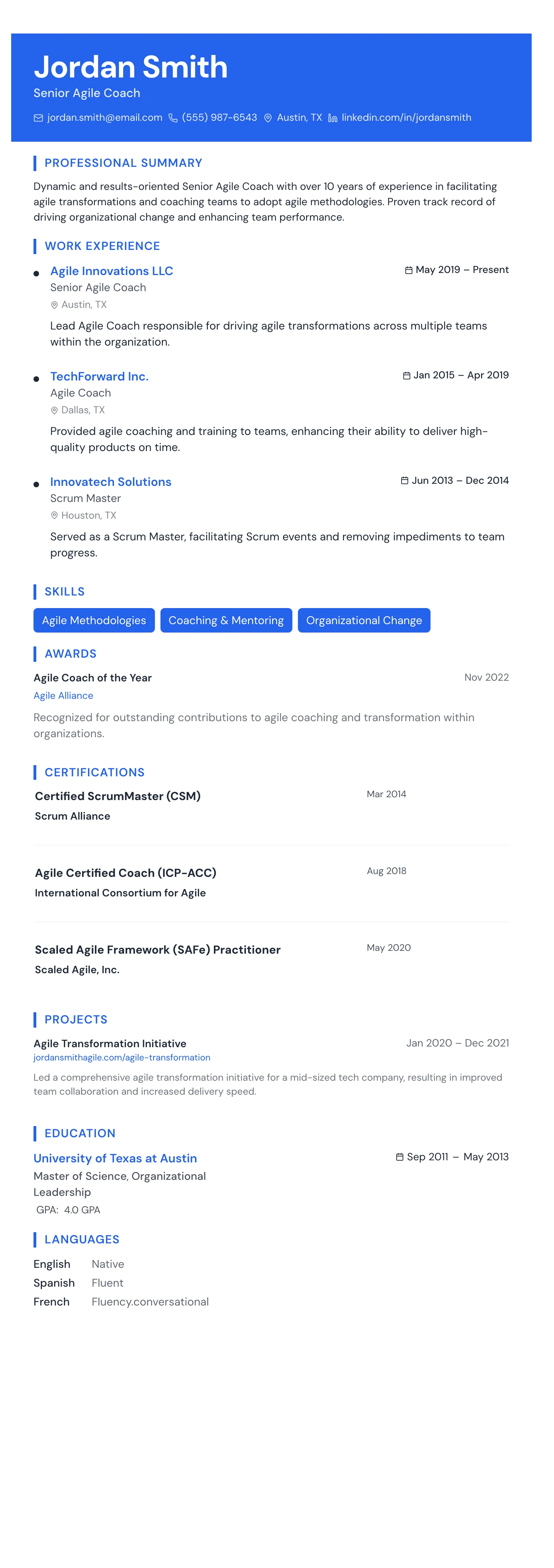 The Accent Stripe template preview