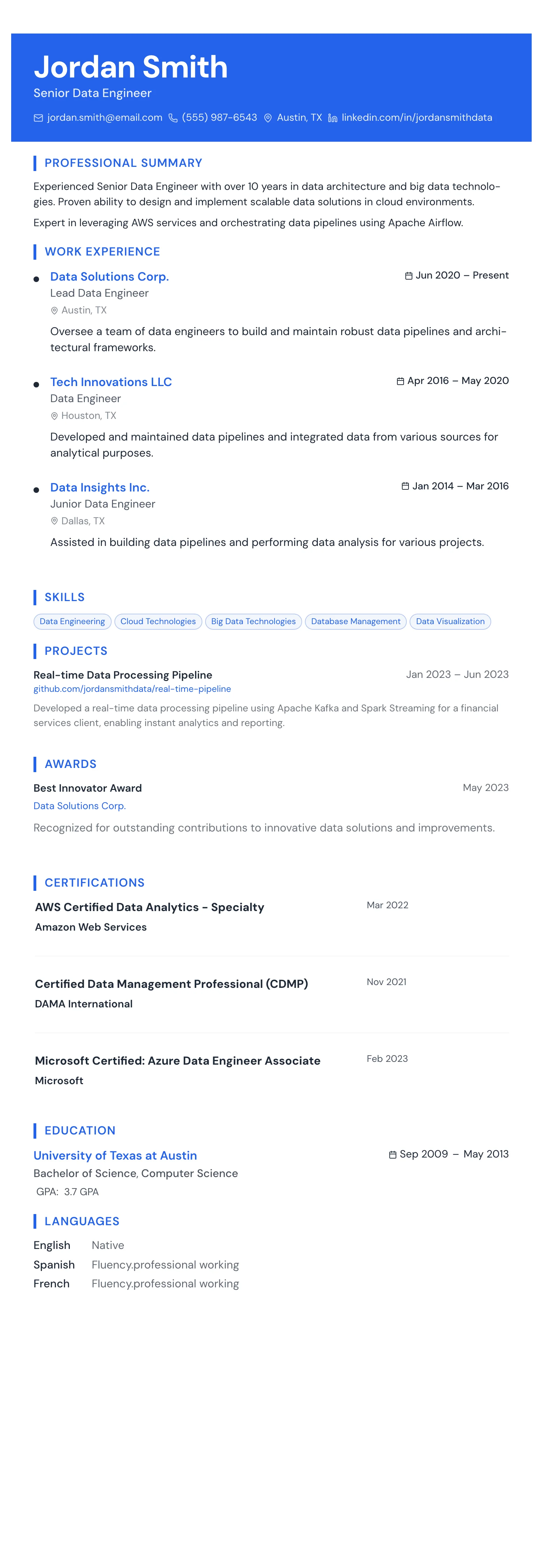 The Accent Stripe template preview