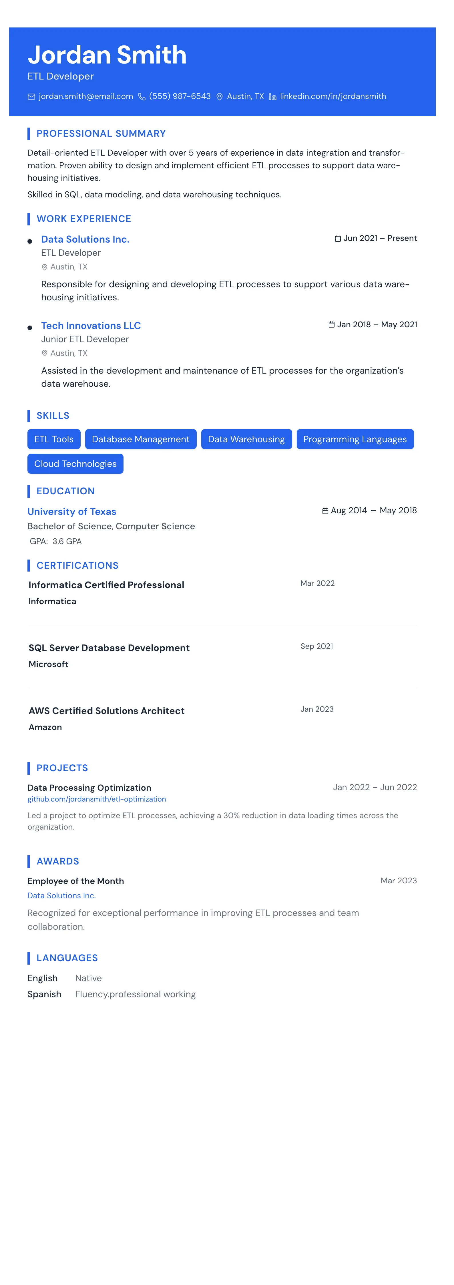 The Accent Stripe template preview