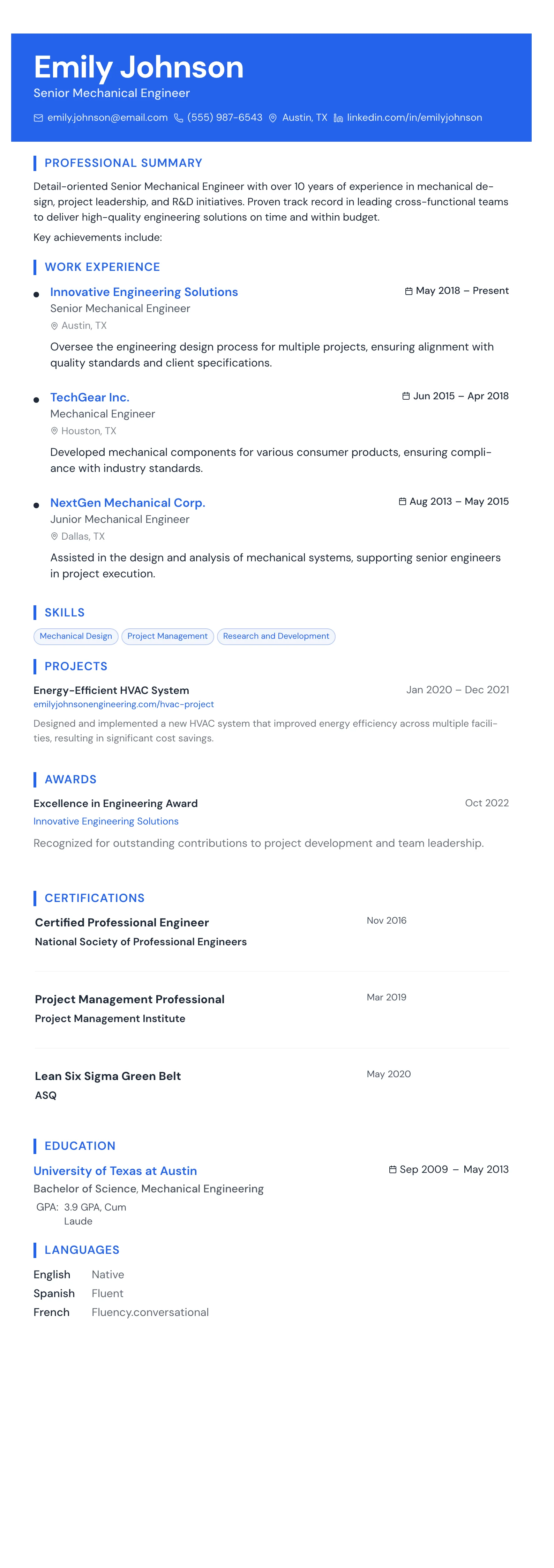 The Accent Stripe template preview