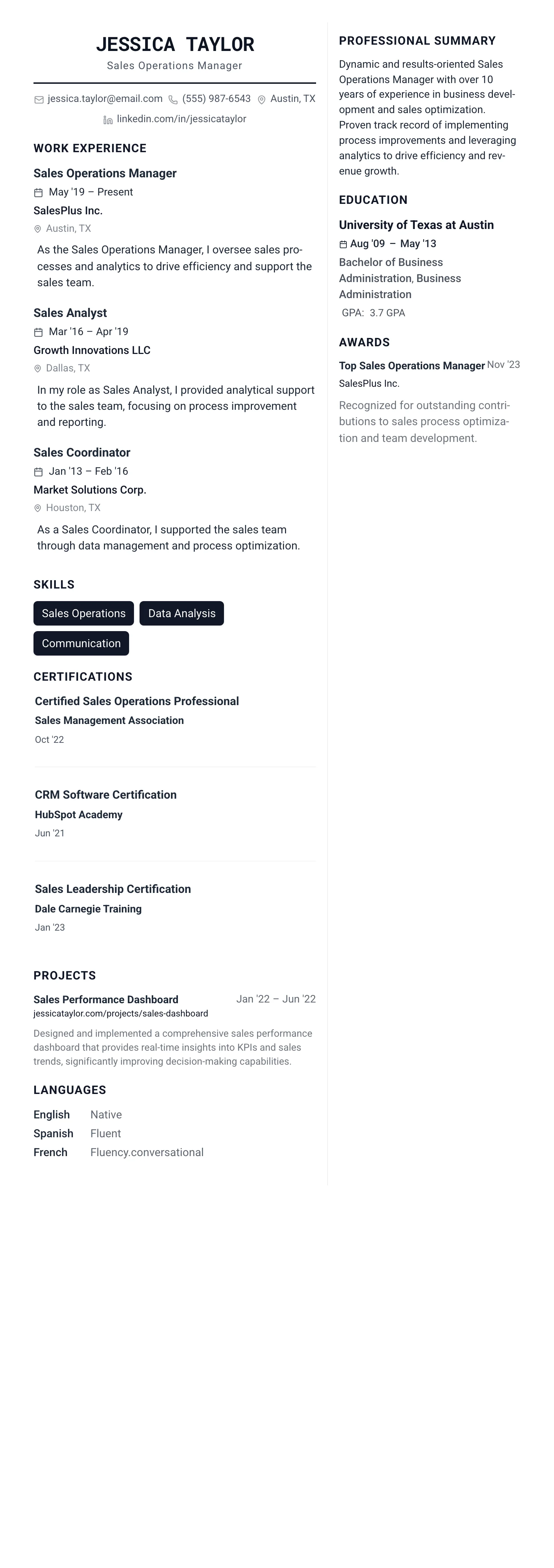 The Architect template preview