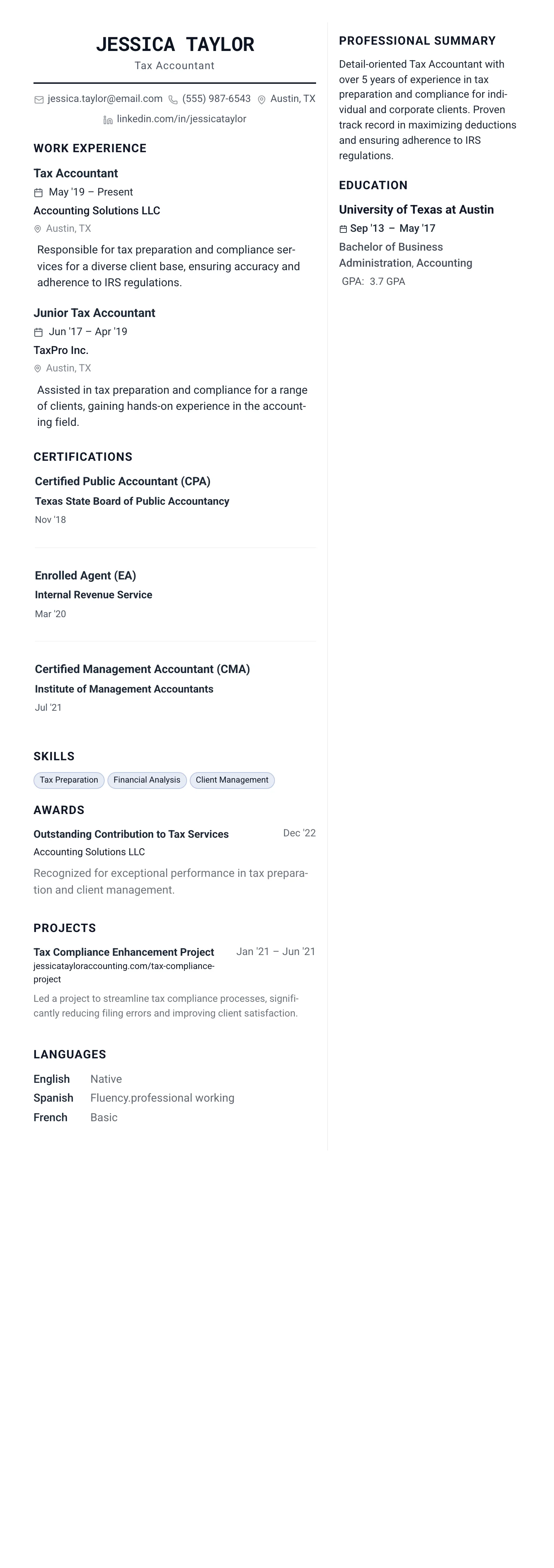 The Architect template preview