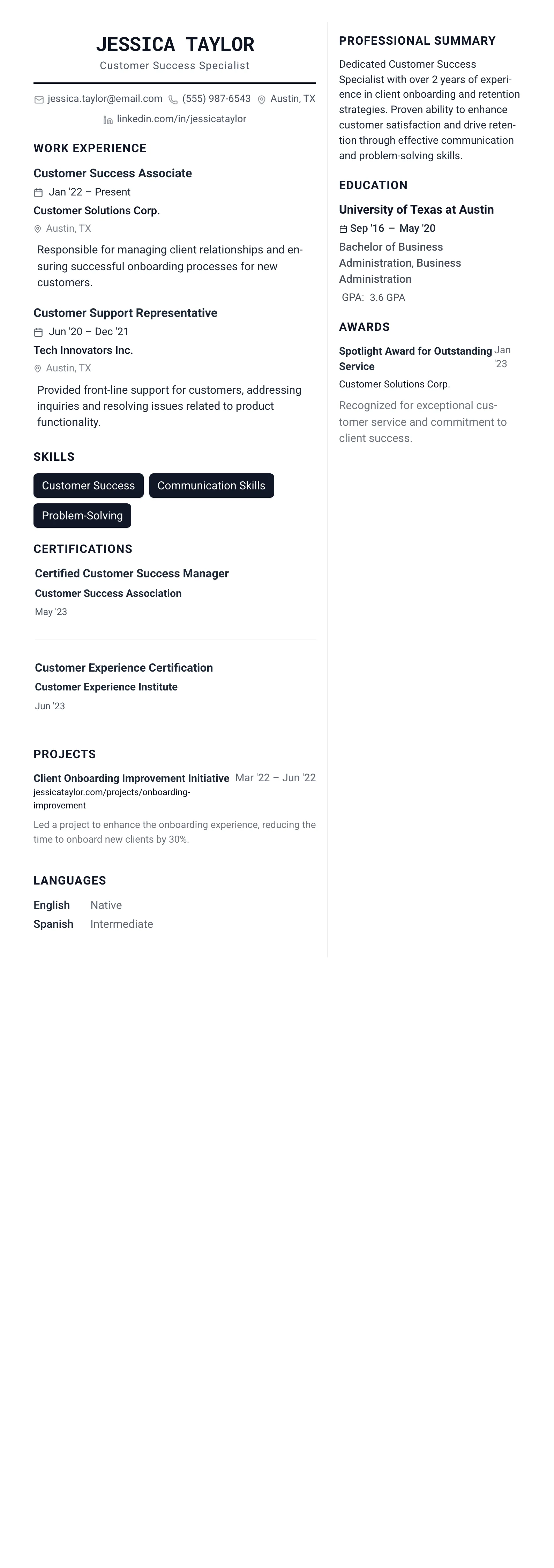 The Architect template preview