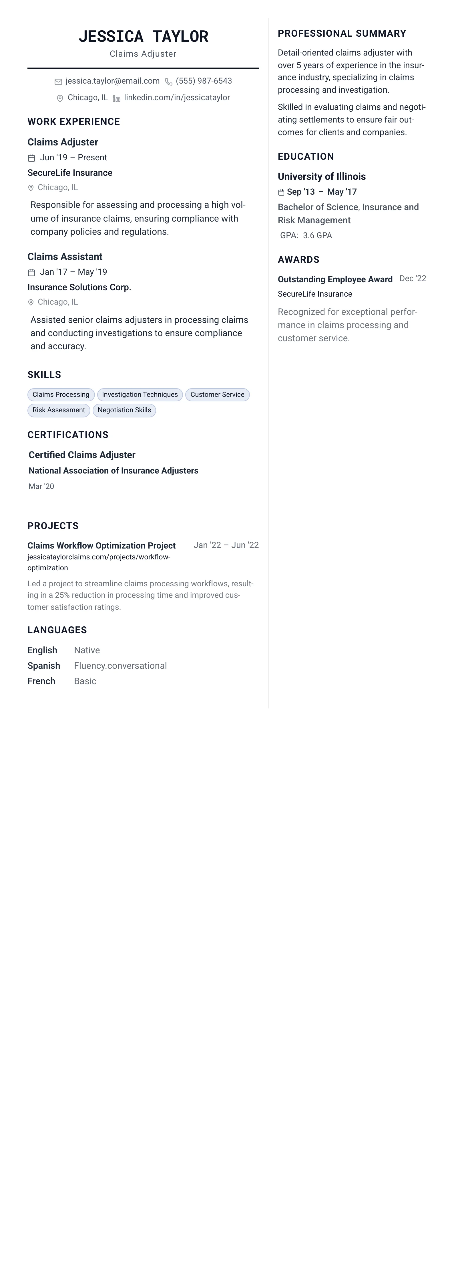 The Architect template preview