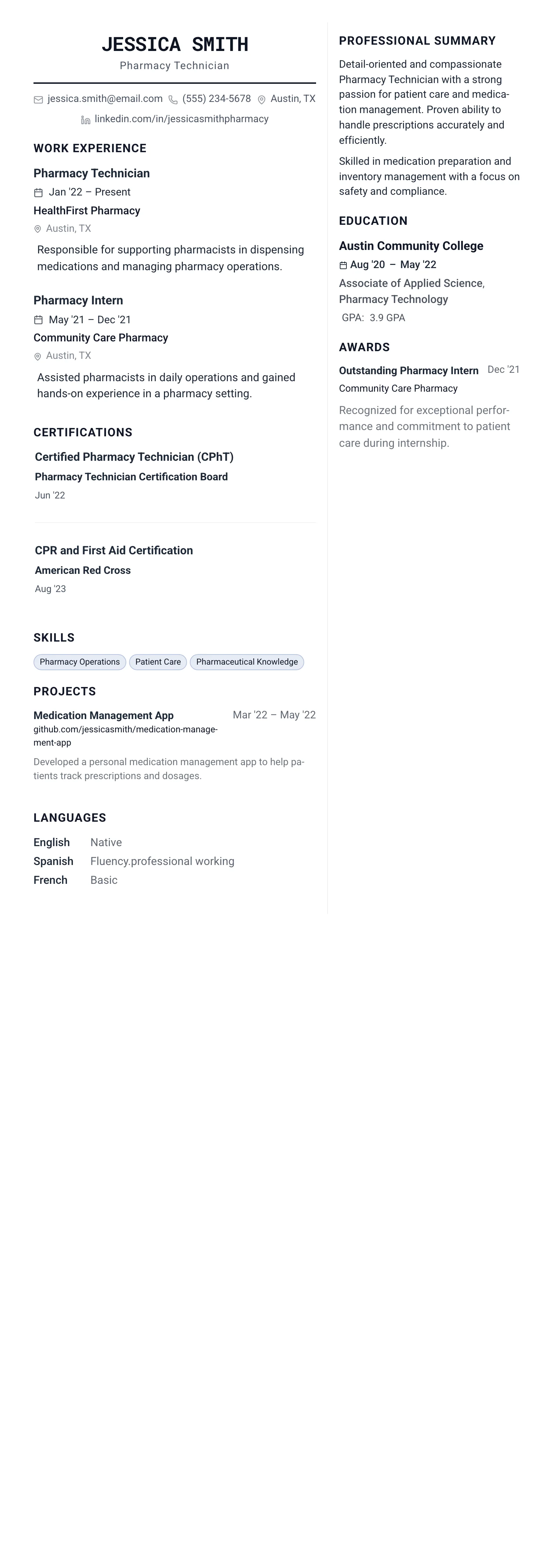 The Architect template preview