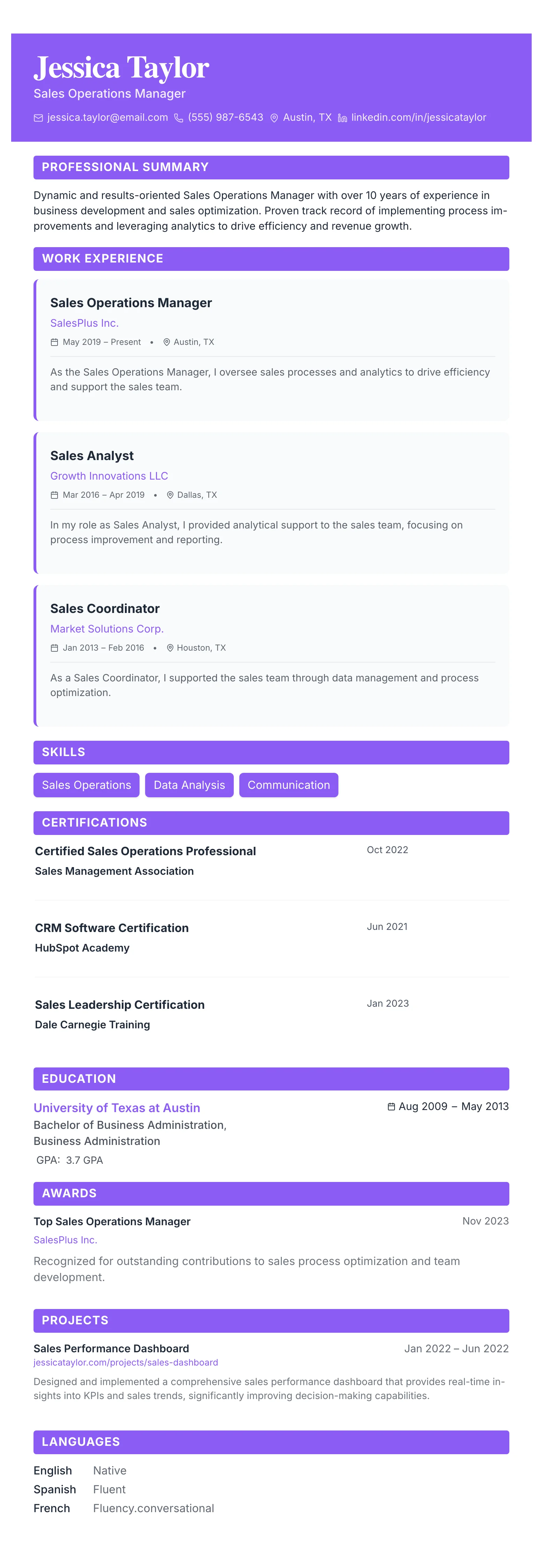 The Card Gallery template preview