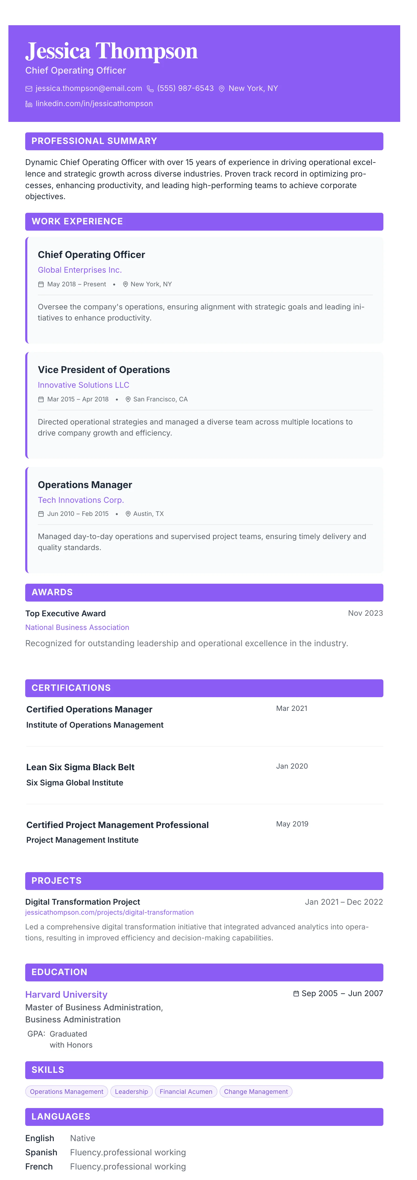 The Card Gallery template preview