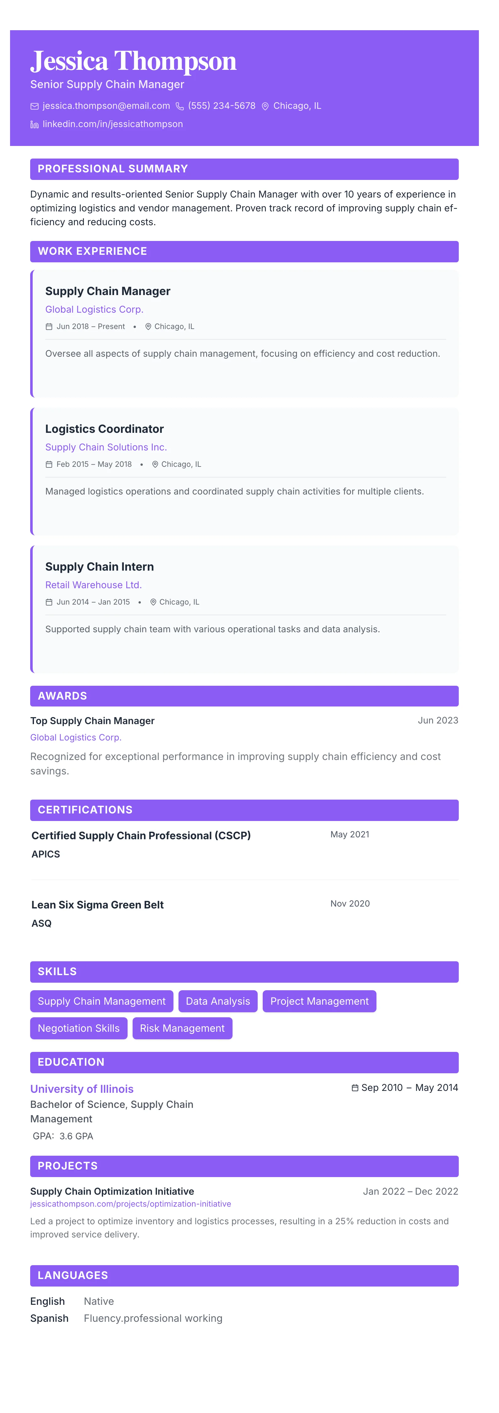 The Card Gallery template preview