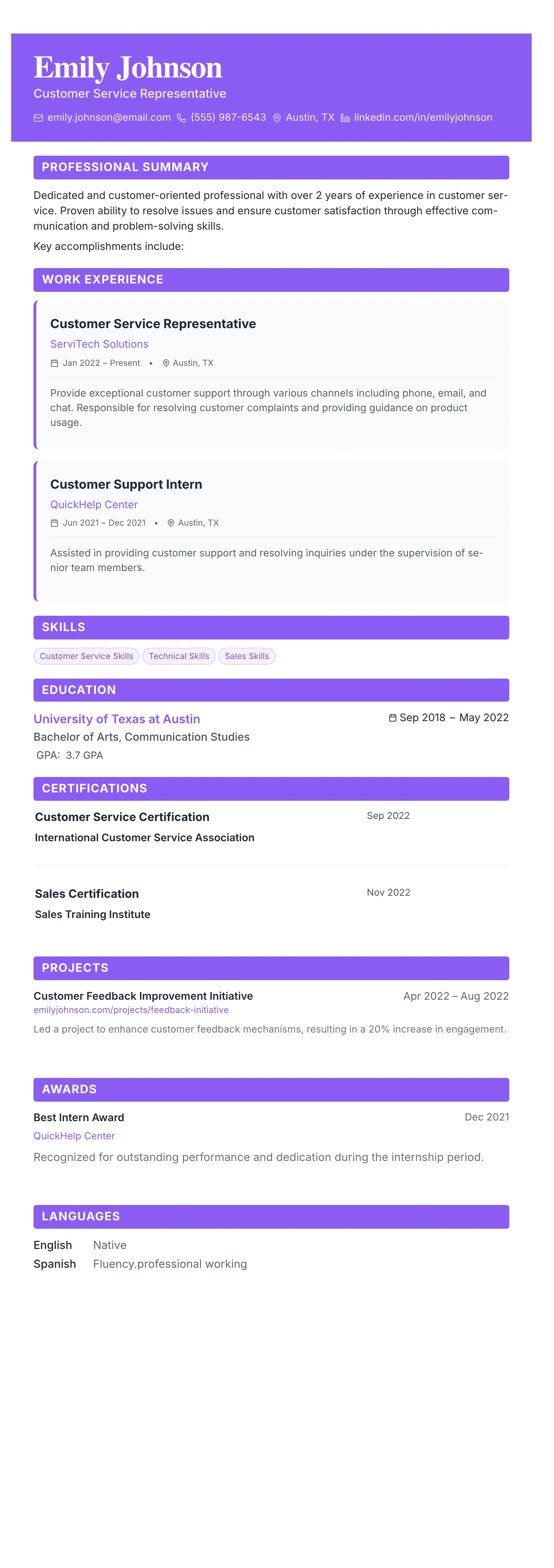 The Card Gallery template preview