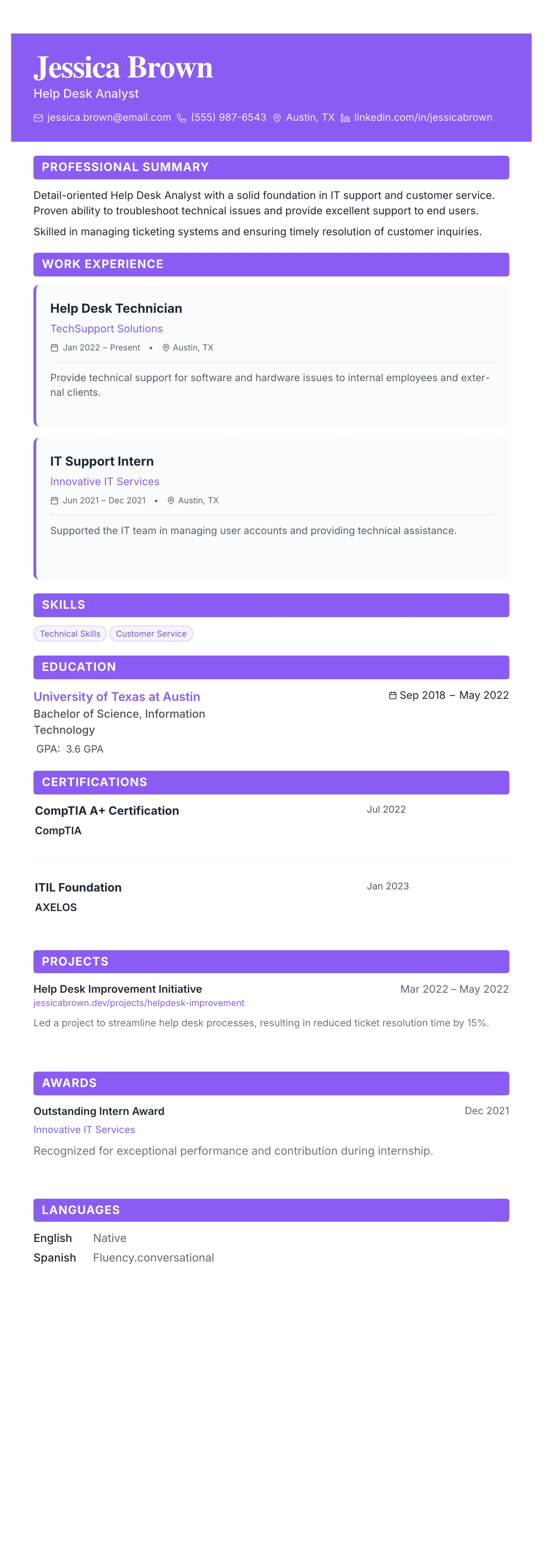 The Card Gallery template preview