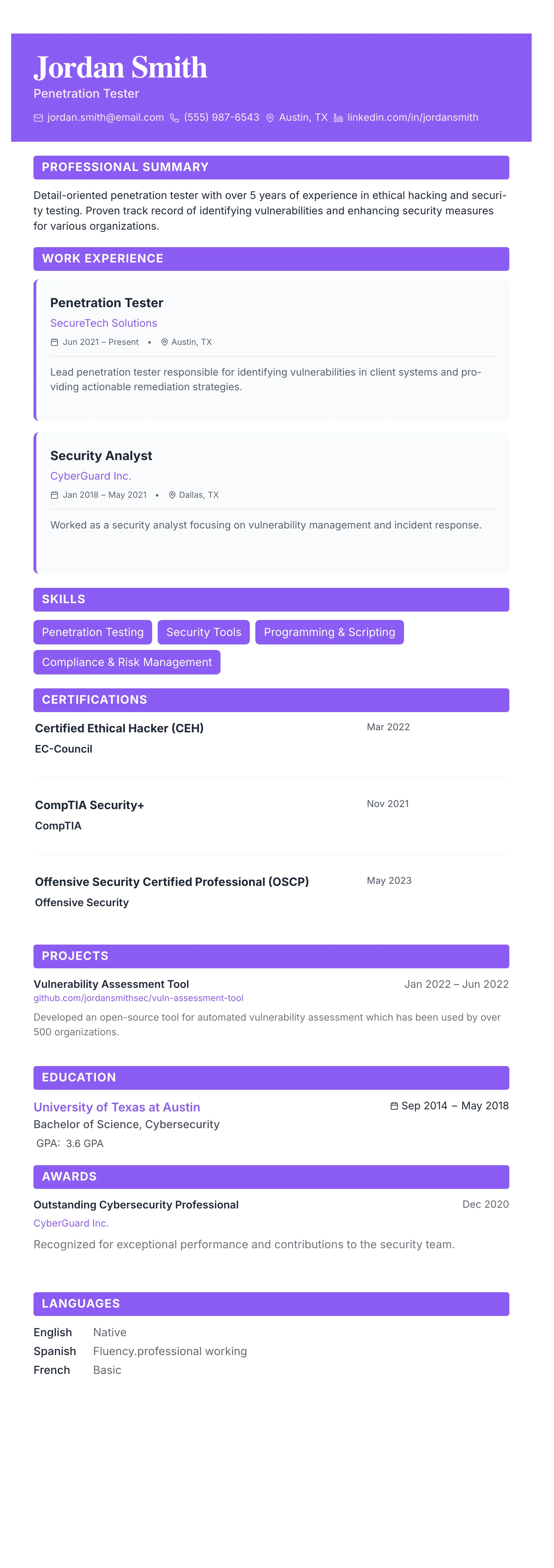 The Card Gallery template preview