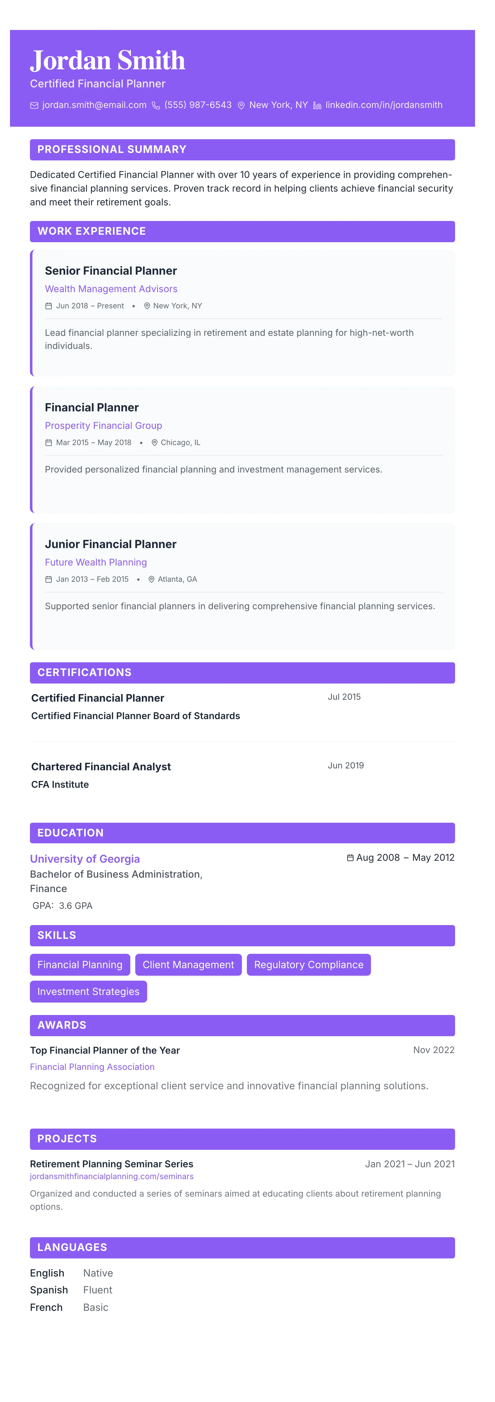 The Card Gallery template preview