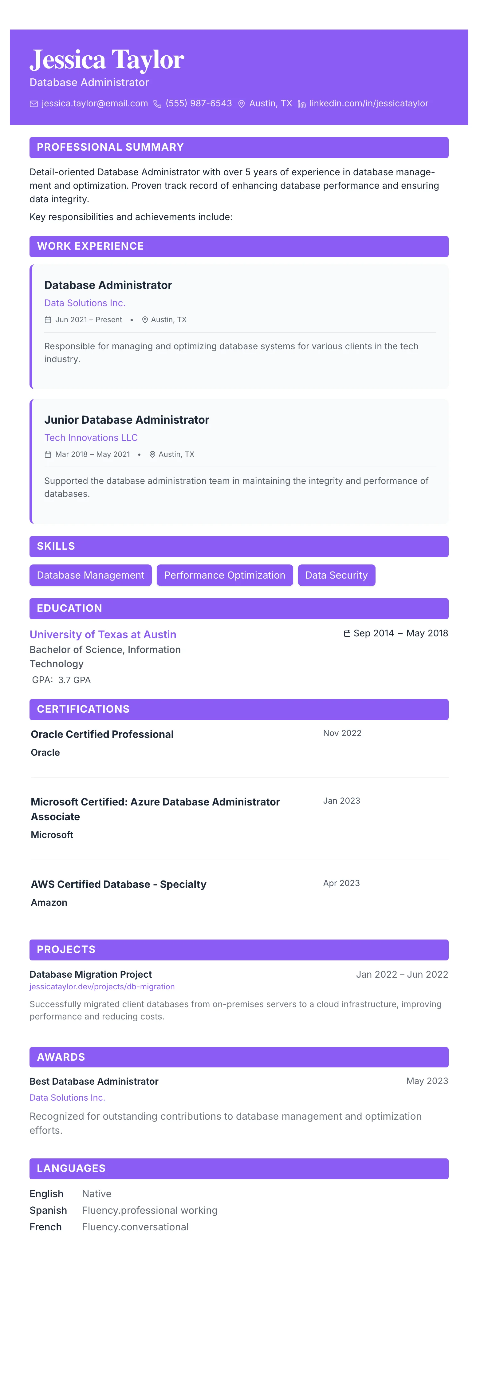 The Card Gallery template preview